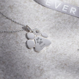 EverWith Engraved Paw Print Memorial Pawprint Pendant with Fine Crystals