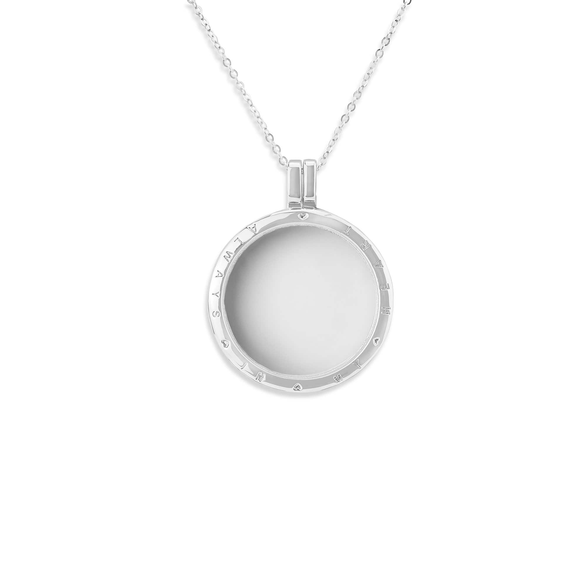 EverWith Small Round Glass Locket Sterling Silver Memorial Ashes Locket 9k White Gold