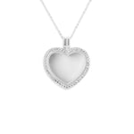 EverWith Small Heart Glass Locket Sterling Silver Memorial Ashes Locket With Fine Crystals Sterling Silver