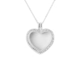 EverWith Small Heart Glass Locket Sterling Silver Memorial Ashes Locket With Fine Crystals Sterling Silver