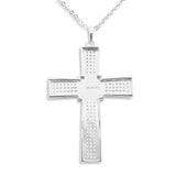 EverWith Gents Oversized Cross Memorial Ashes Pendant with Fine Crystals