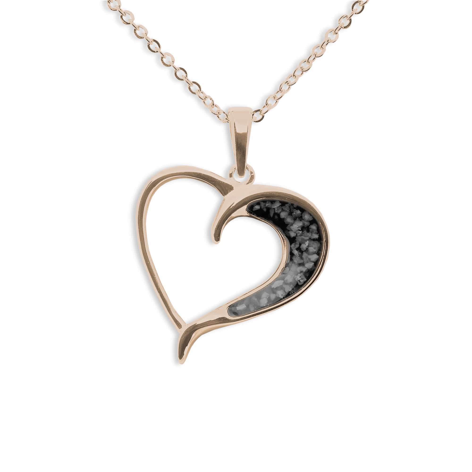 EverWith Ladies Embrace Memorial Ashes Pendant 9k Rose Gold Black