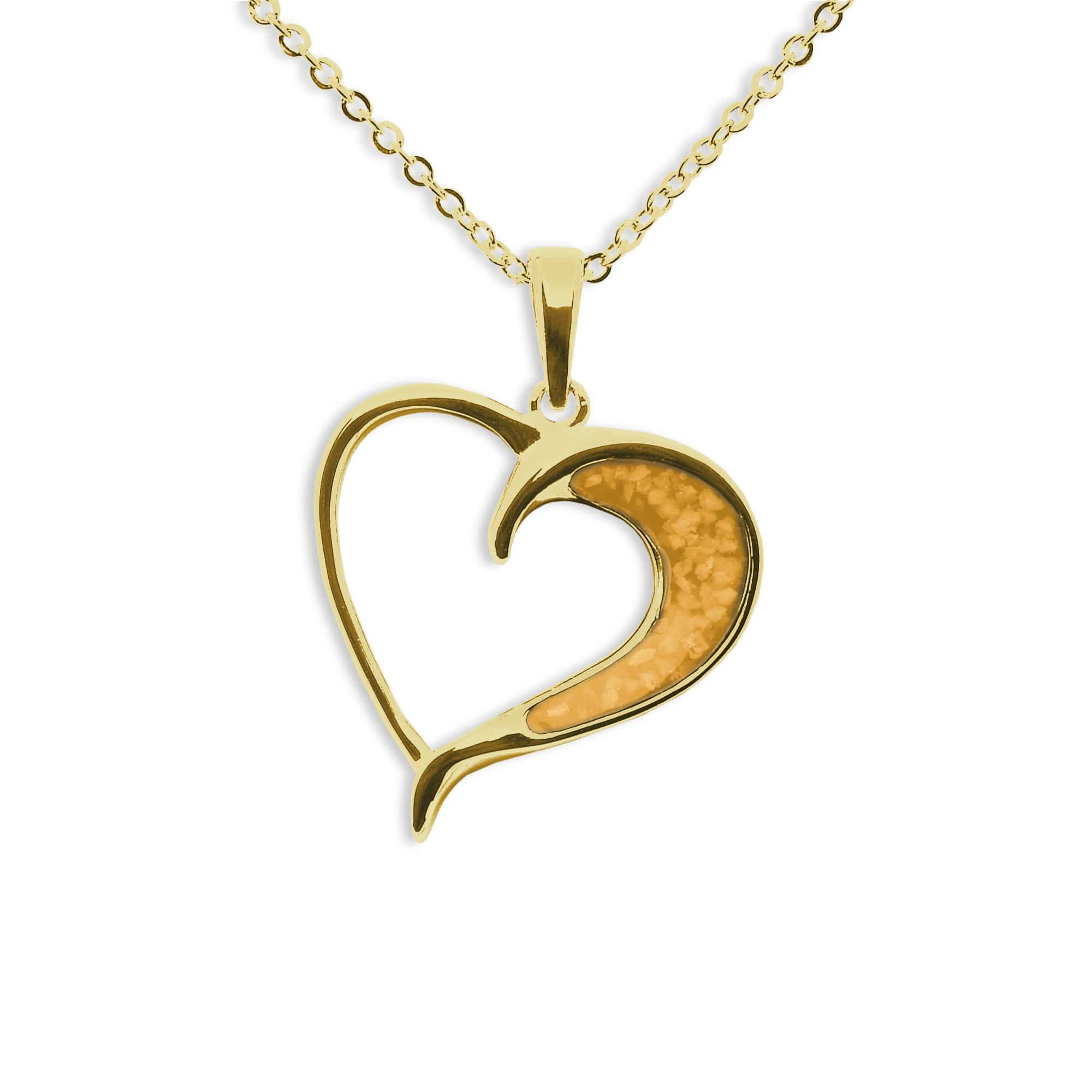 EverWith Ladies Embrace Memorial Ashes Pendant 9k Yellow Gold Orange