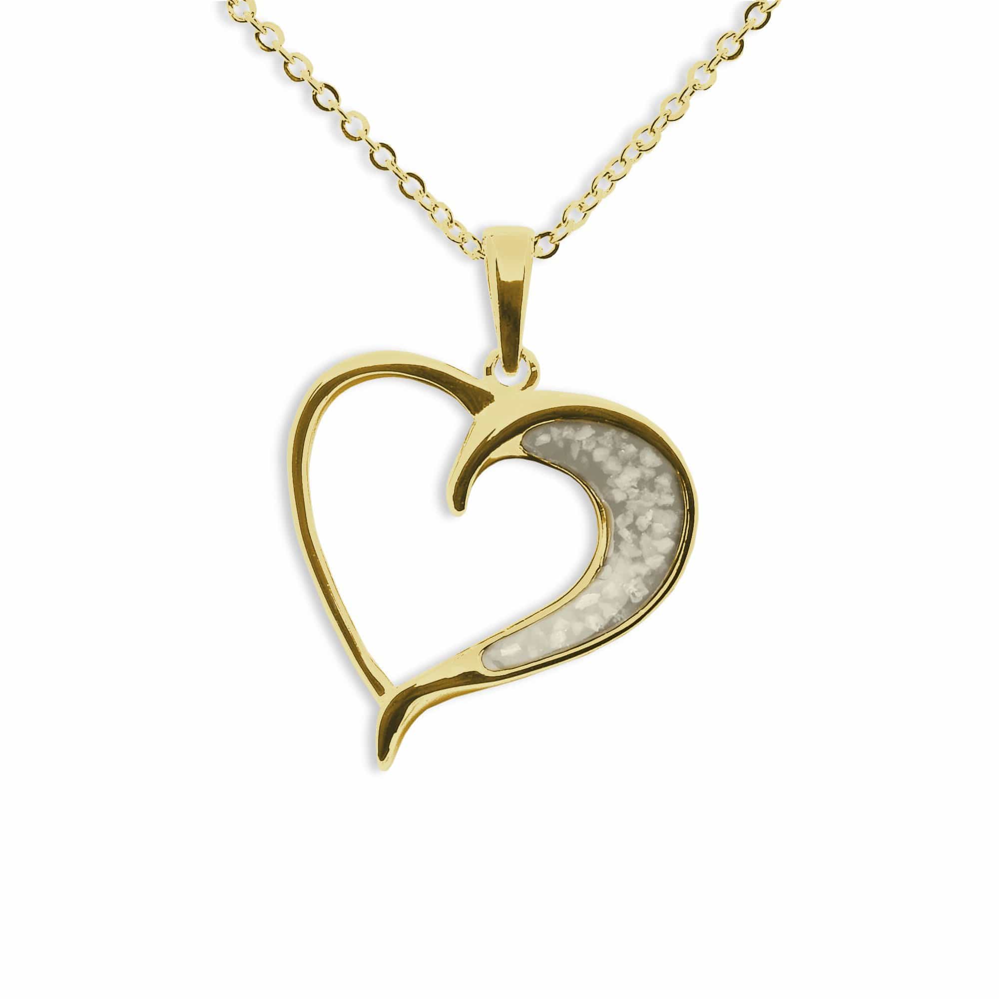 EverWith Ladies Embrace Memorial Ashes Pendant 9k Yellow Gold Transparent