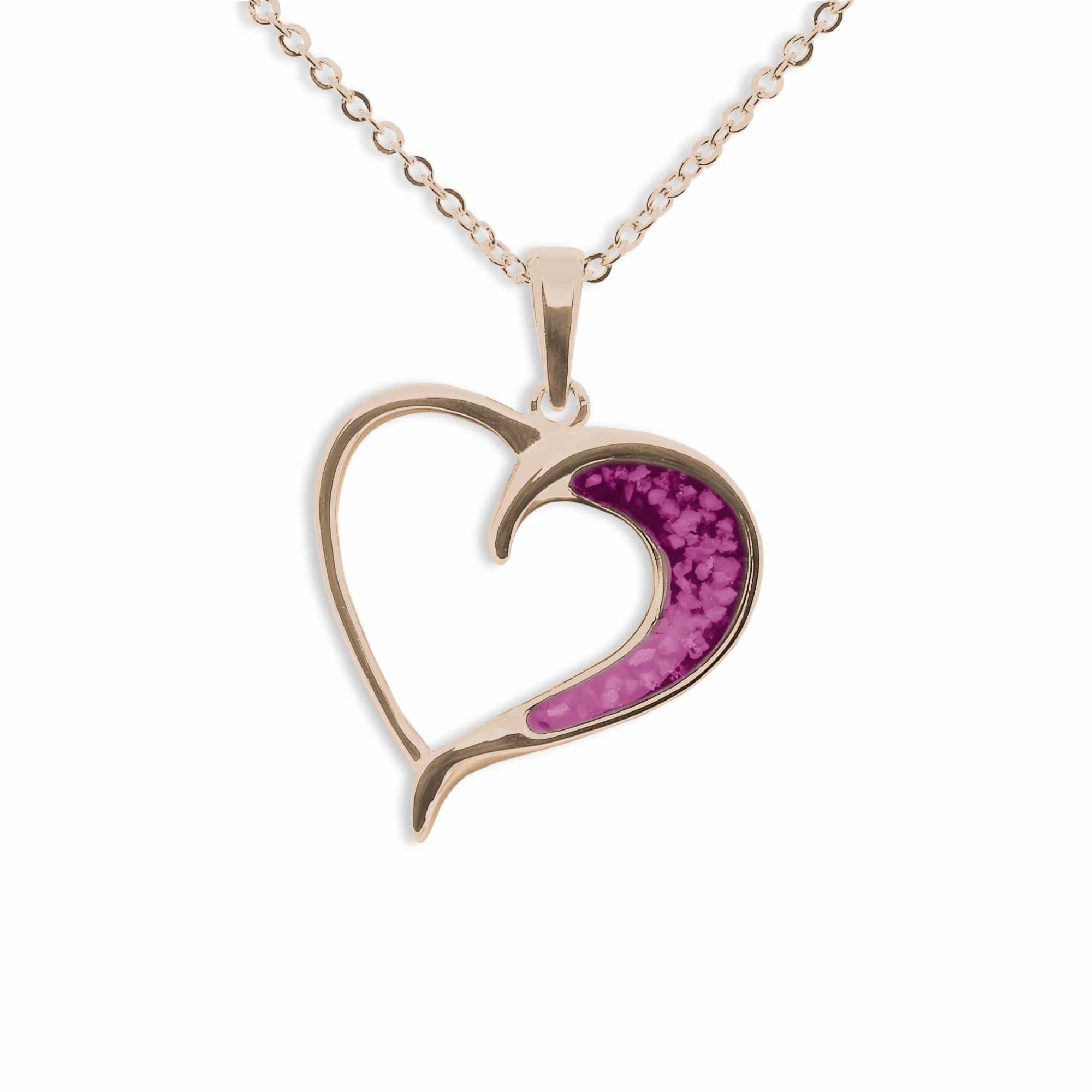 EverWith Ladies Embrace Memorial Ashes Pendant 9k Rose Gold Violet