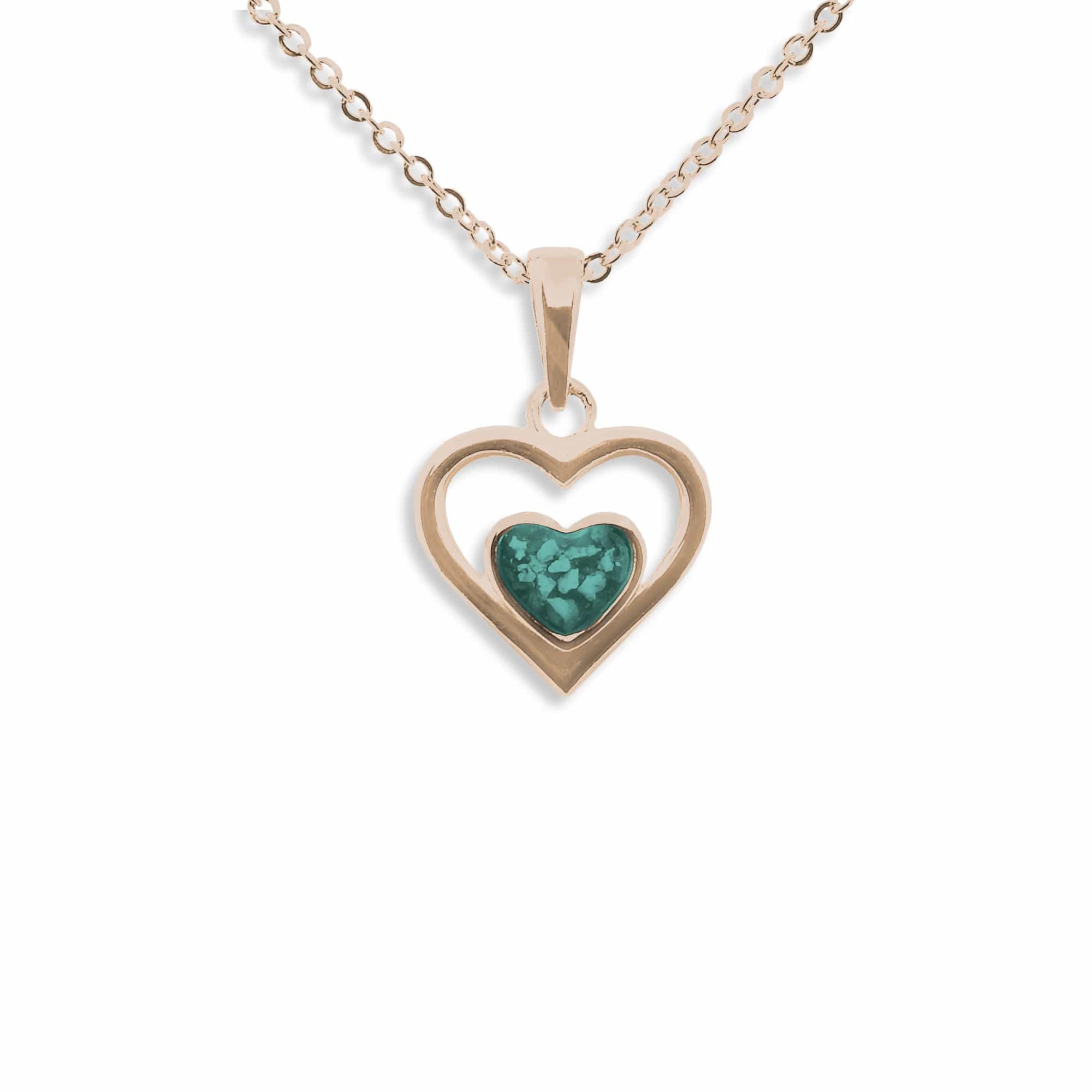 EverWith Ladies Comfort Memorial Ashes Pendant 9k Rose Gold Aqua