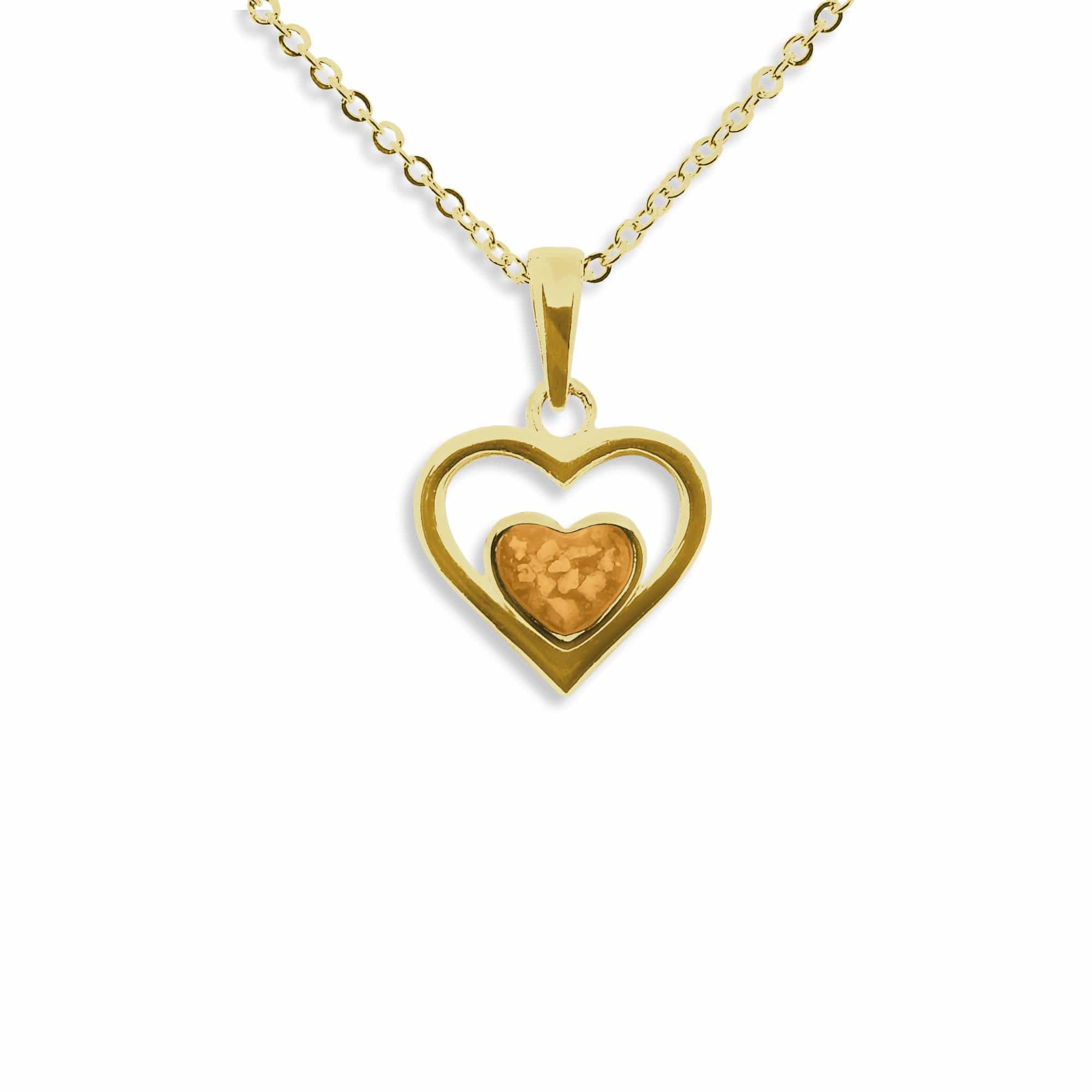 EverWith Ladies Comfort Memorial Ashes Pendant 9k Yellow Gold Orange