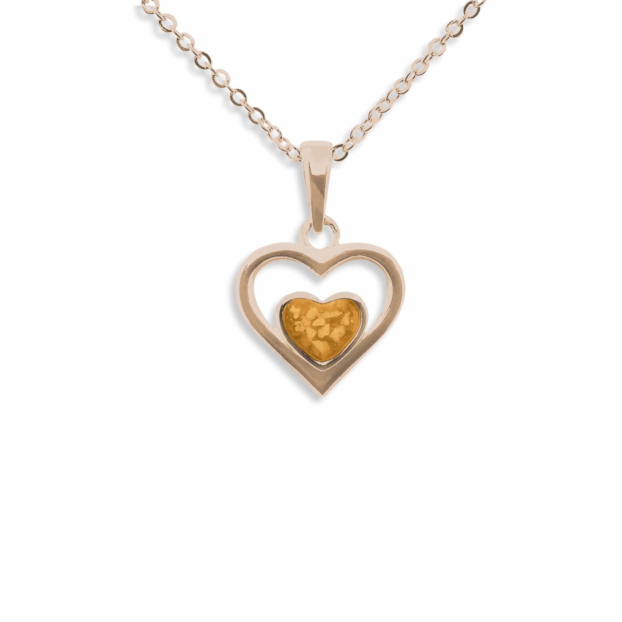 EverWith Ladies Comfort Memorial Ashes Pendant 9k Rose Gold Orange