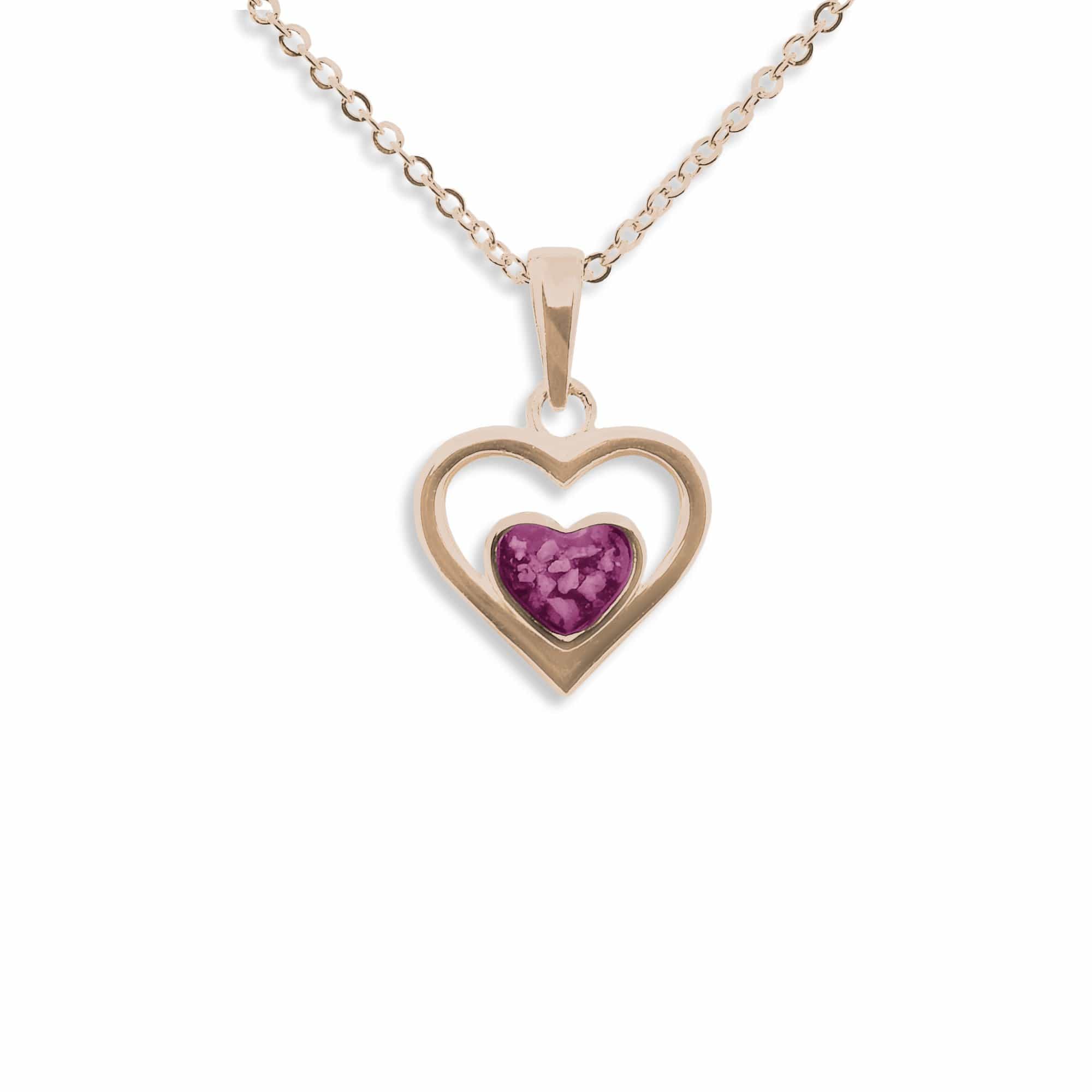 EverWith Ladies Comfort Memorial Ashes Pendant 9k Rose Gold Violet