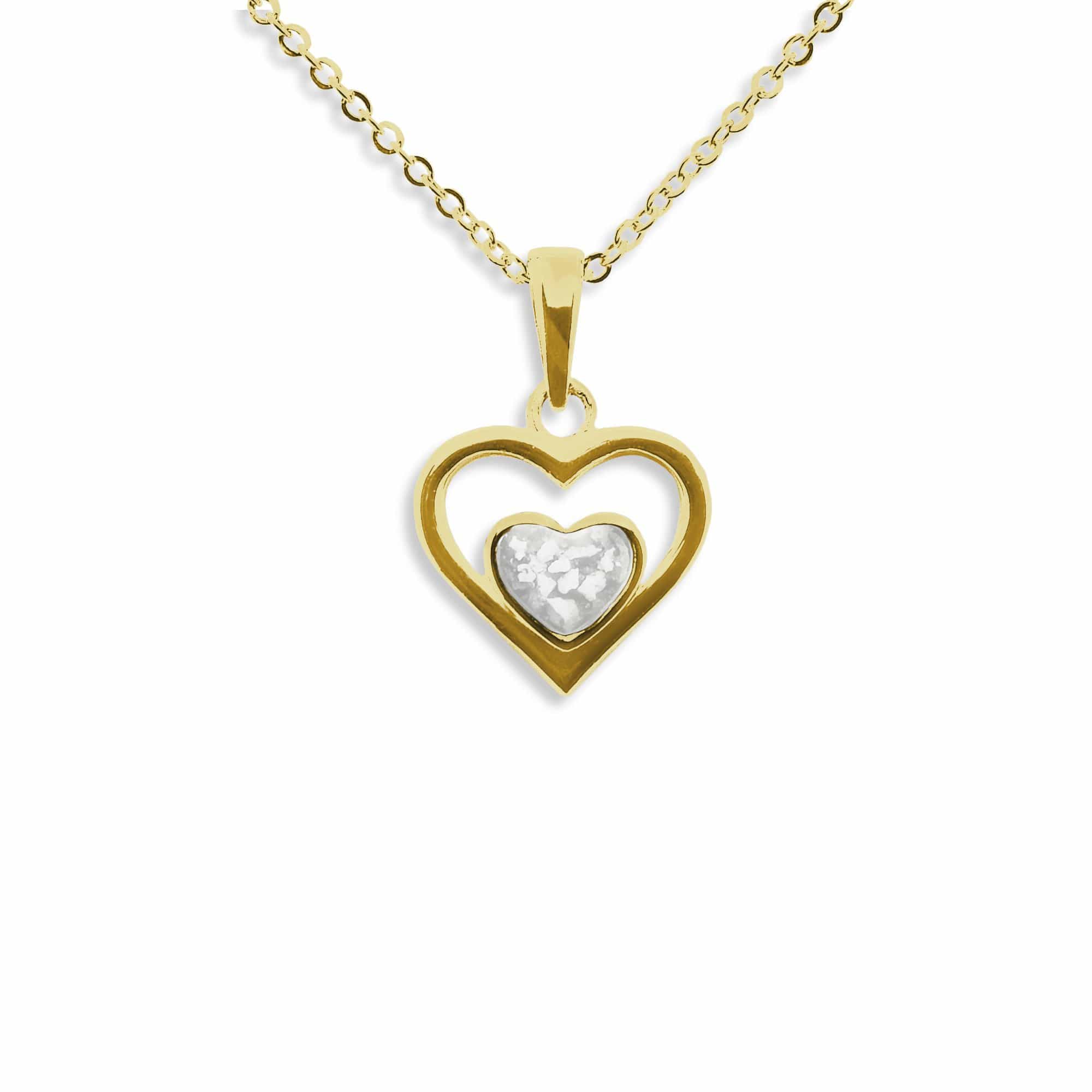 EverWith Ladies Comfort Memorial Ashes Pendant 9k Yellow Gold White