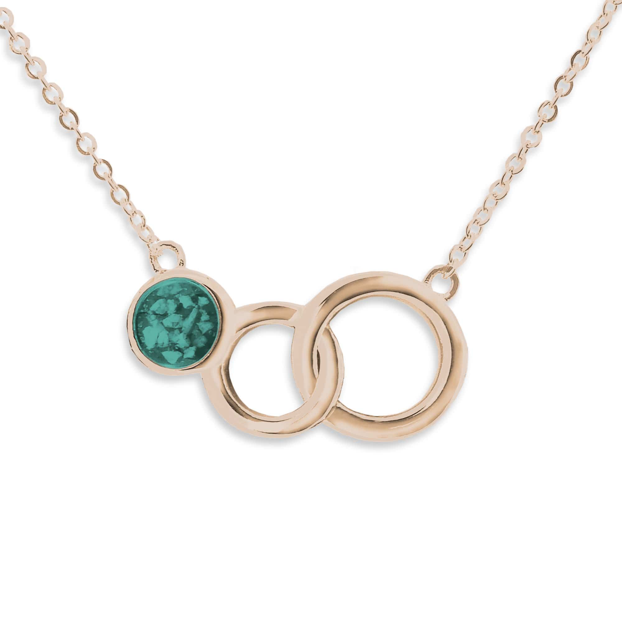 EverWith Ladies Praise Memorial Ashes Necklace 9k Rose Gold Aqua