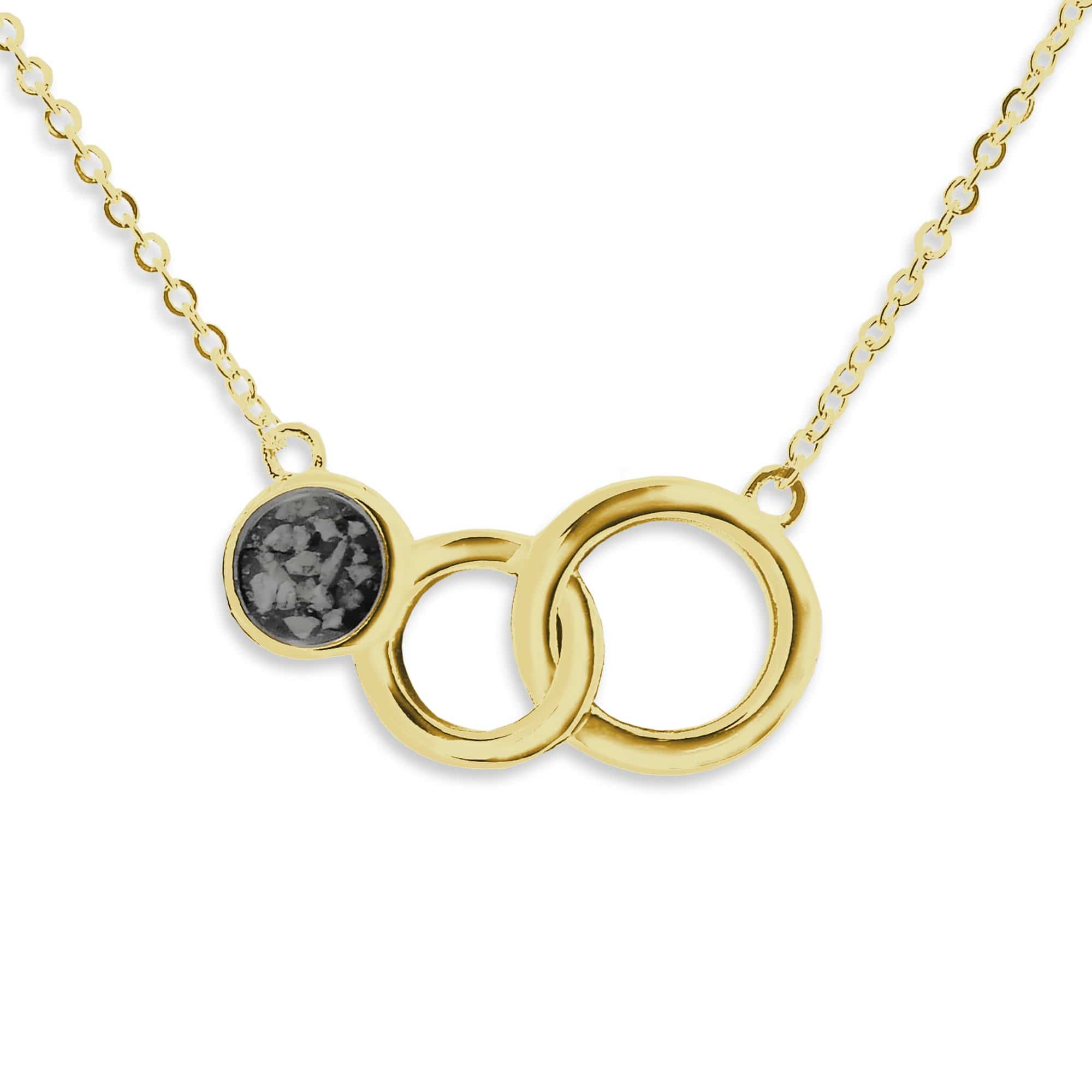 EverWith Ladies Praise Memorial Ashes Necklace 9k Yellow Gold Black