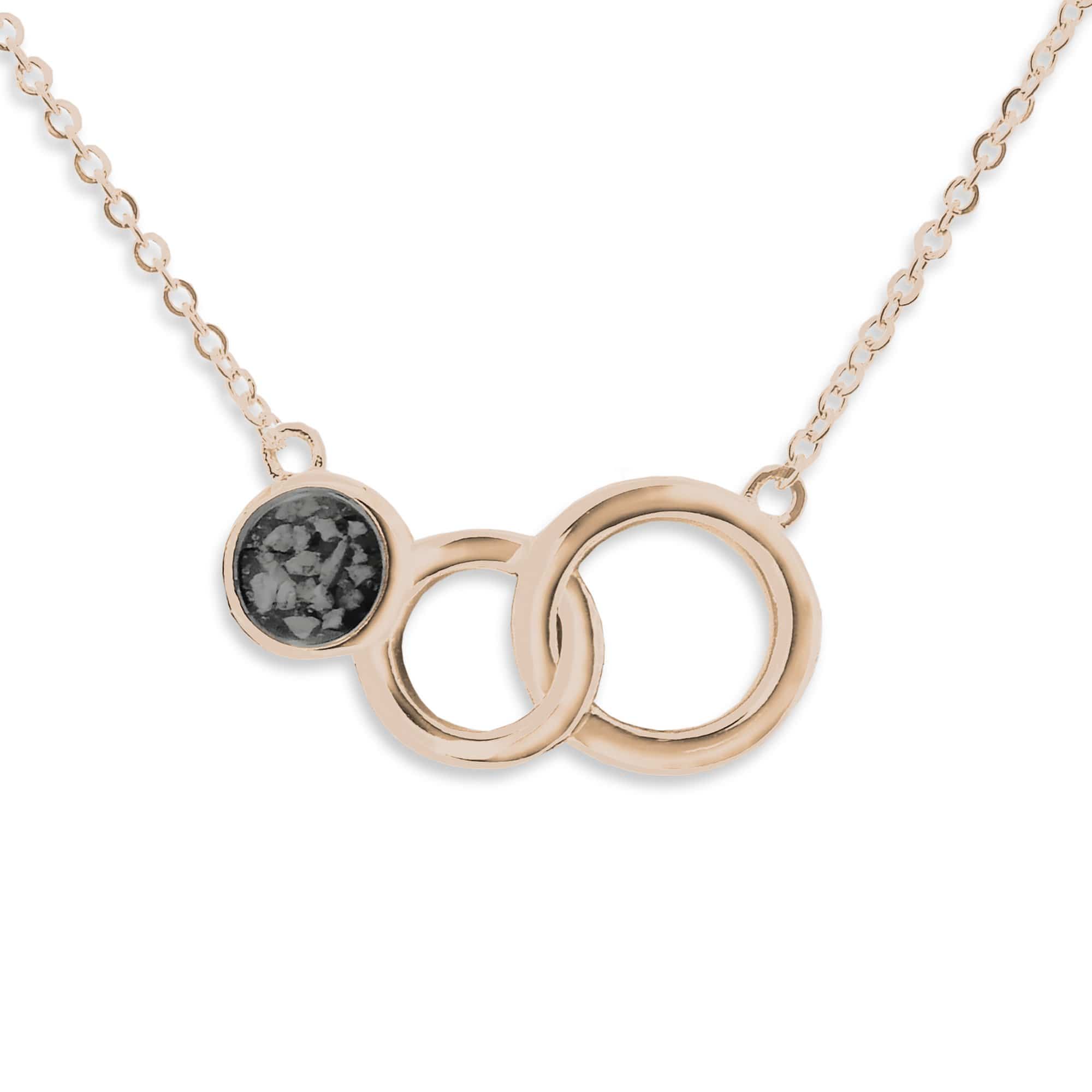 EverWith Ladies Praise Memorial Ashes Necklace 9k Rose Gold Black