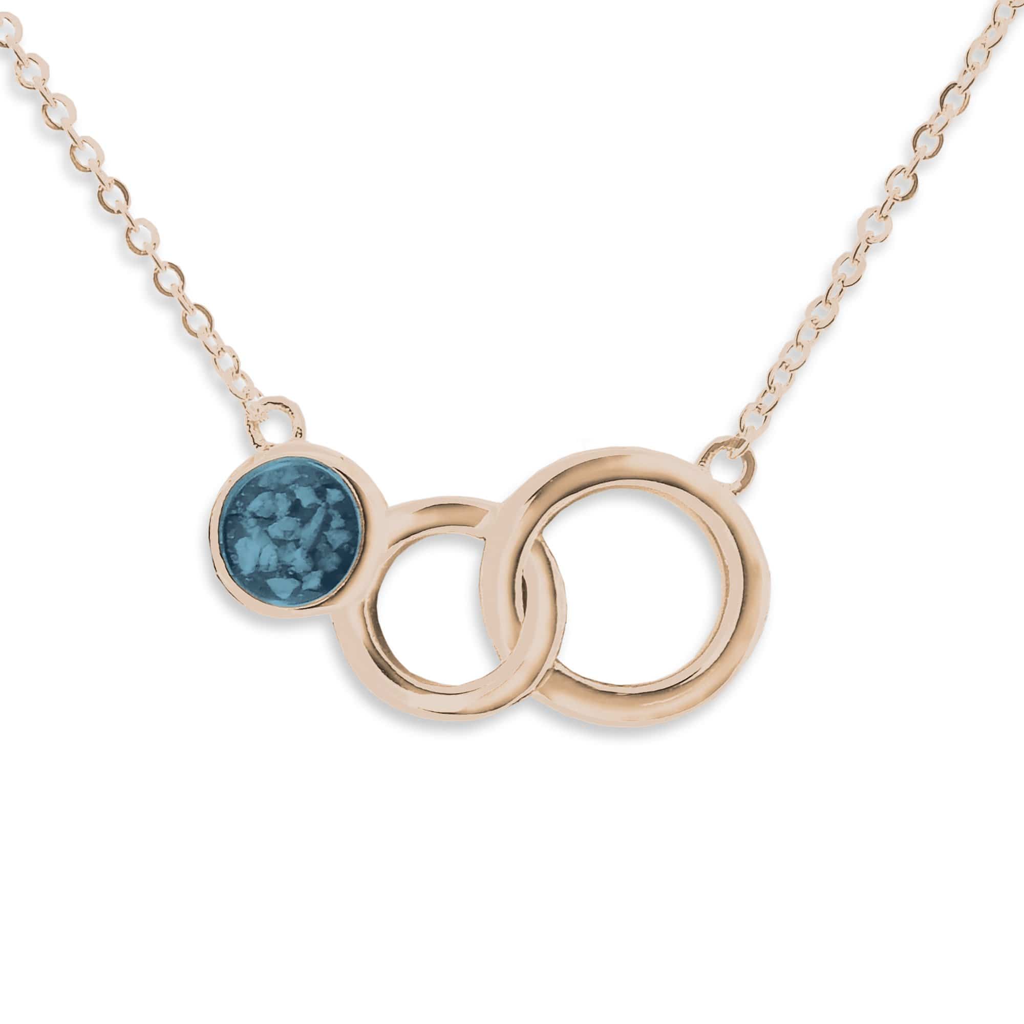 EverWith Ladies Praise Memorial Ashes Necklace 9k Rose Gold Blue