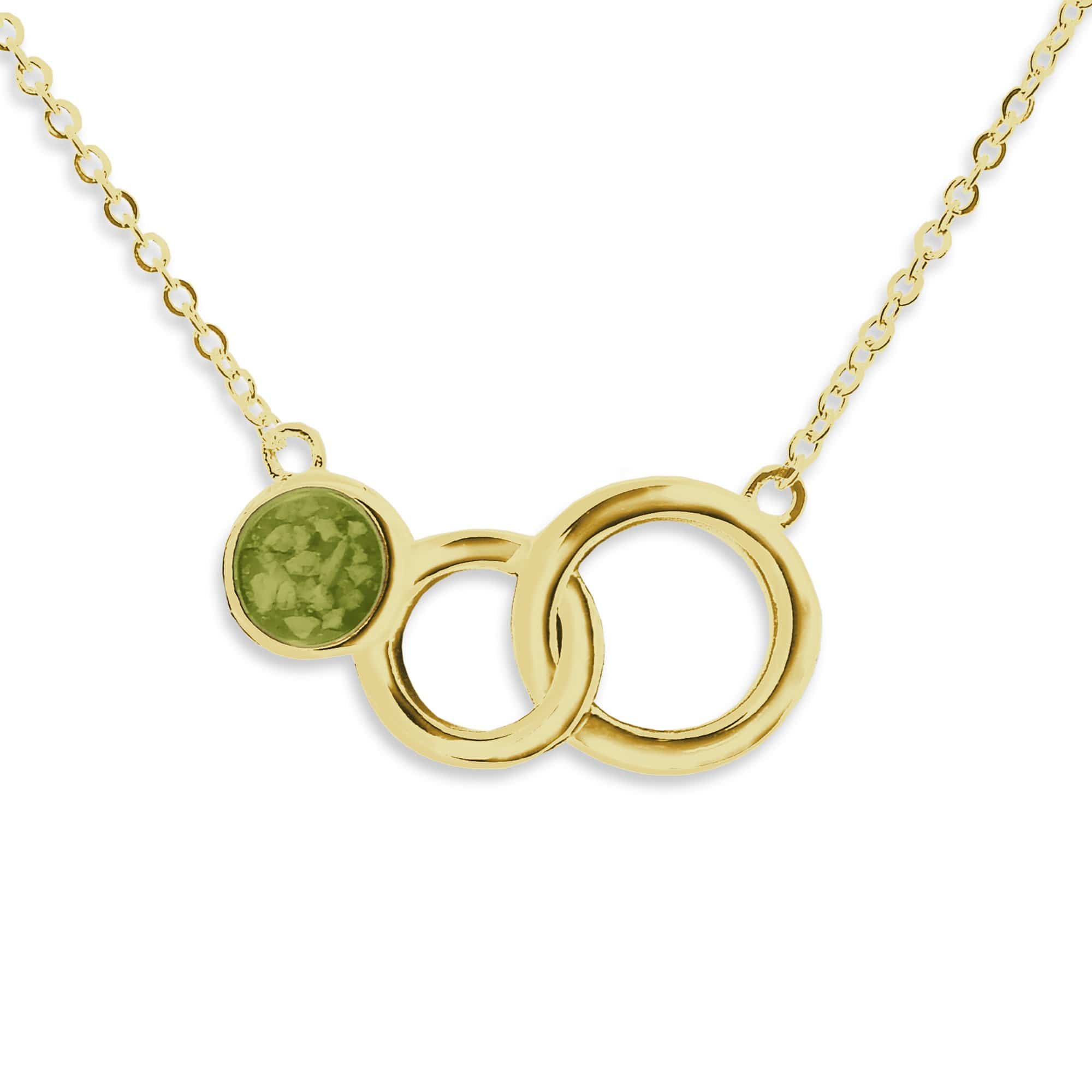 EverWith Ladies Praise Memorial Ashes Necklace 9k Yellow Gold Green