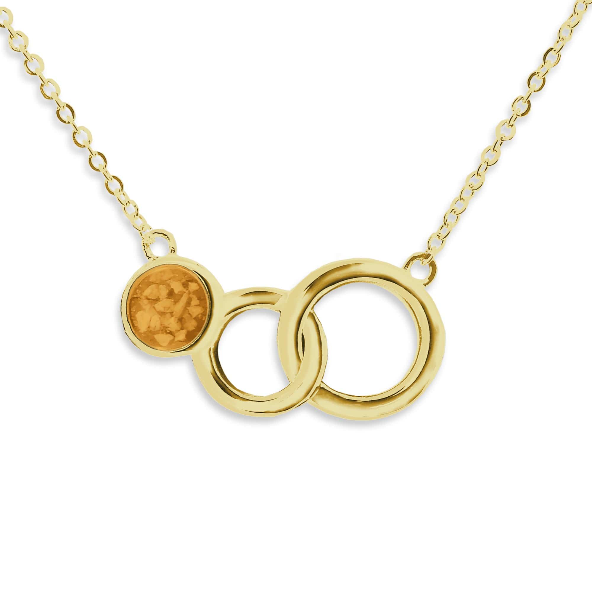 EverWith Ladies Praise Memorial Ashes Necklace 9k Yellow Gold Orange