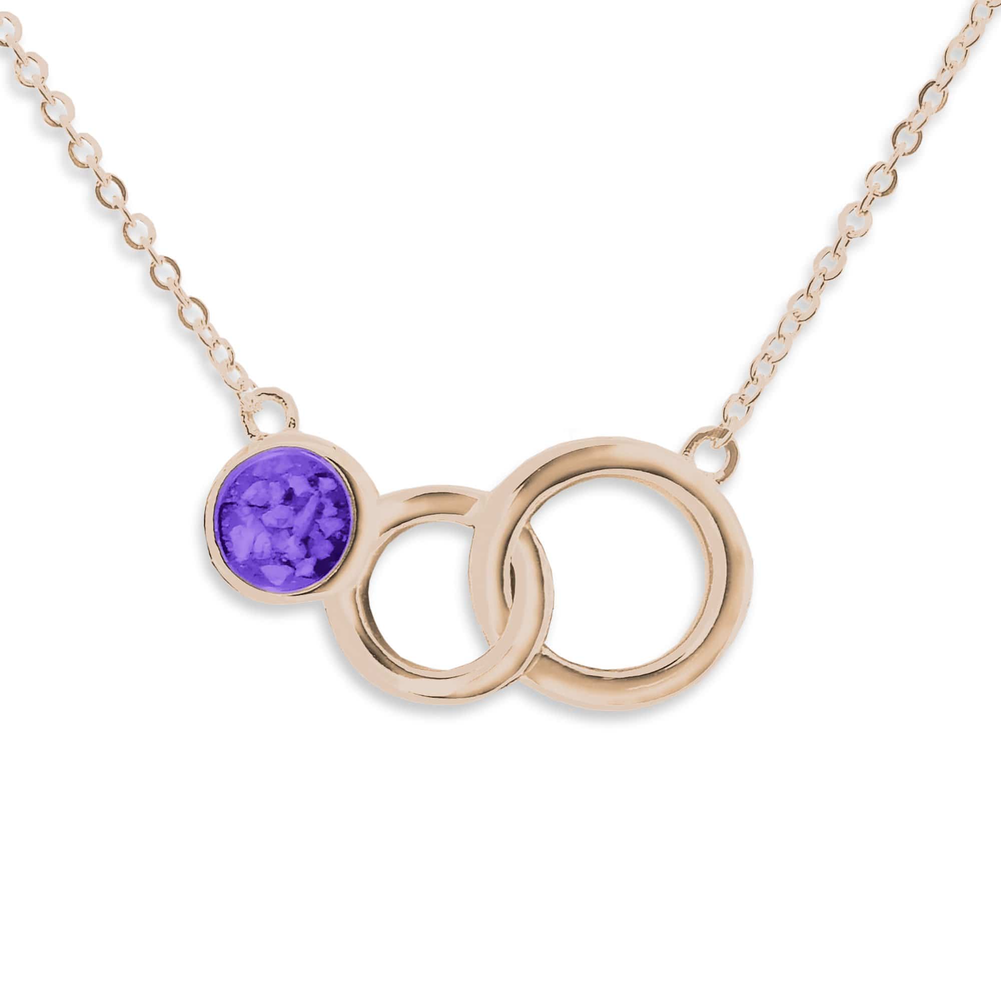 EverWith Ladies Praise Memorial Ashes Necklace 9k Rose Gold Purple