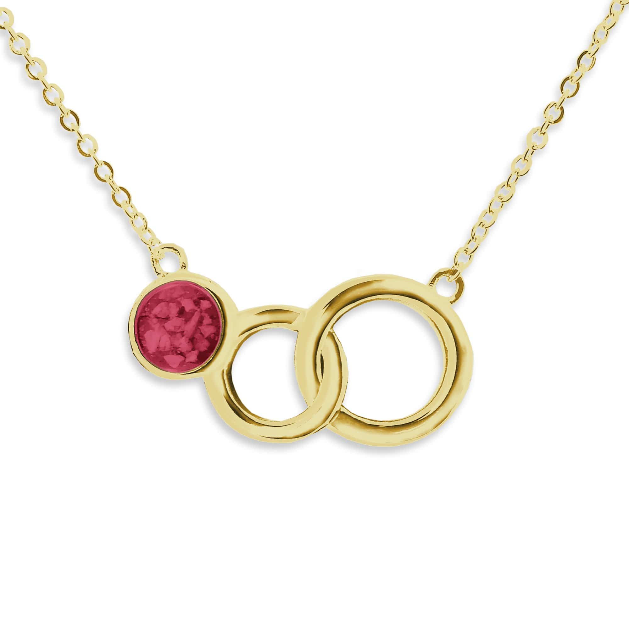 EverWith Ladies Praise Memorial Ashes Necklace 9k Yellow Gold Red
