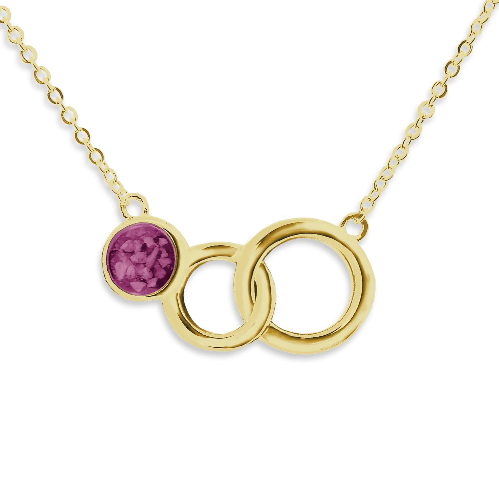EverWith Ladies Praise Memorial Ashes Necklace 9k Yellow Gold Violet
