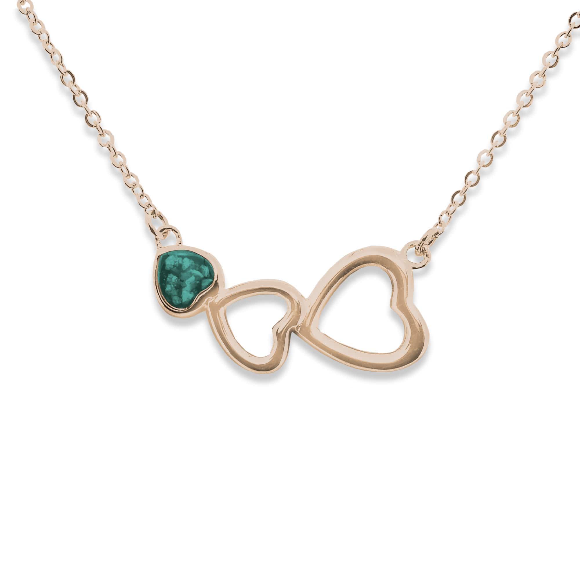EverWith Ladies Adore Memorial Ashes Necklace 9k Rose Gold Aqua