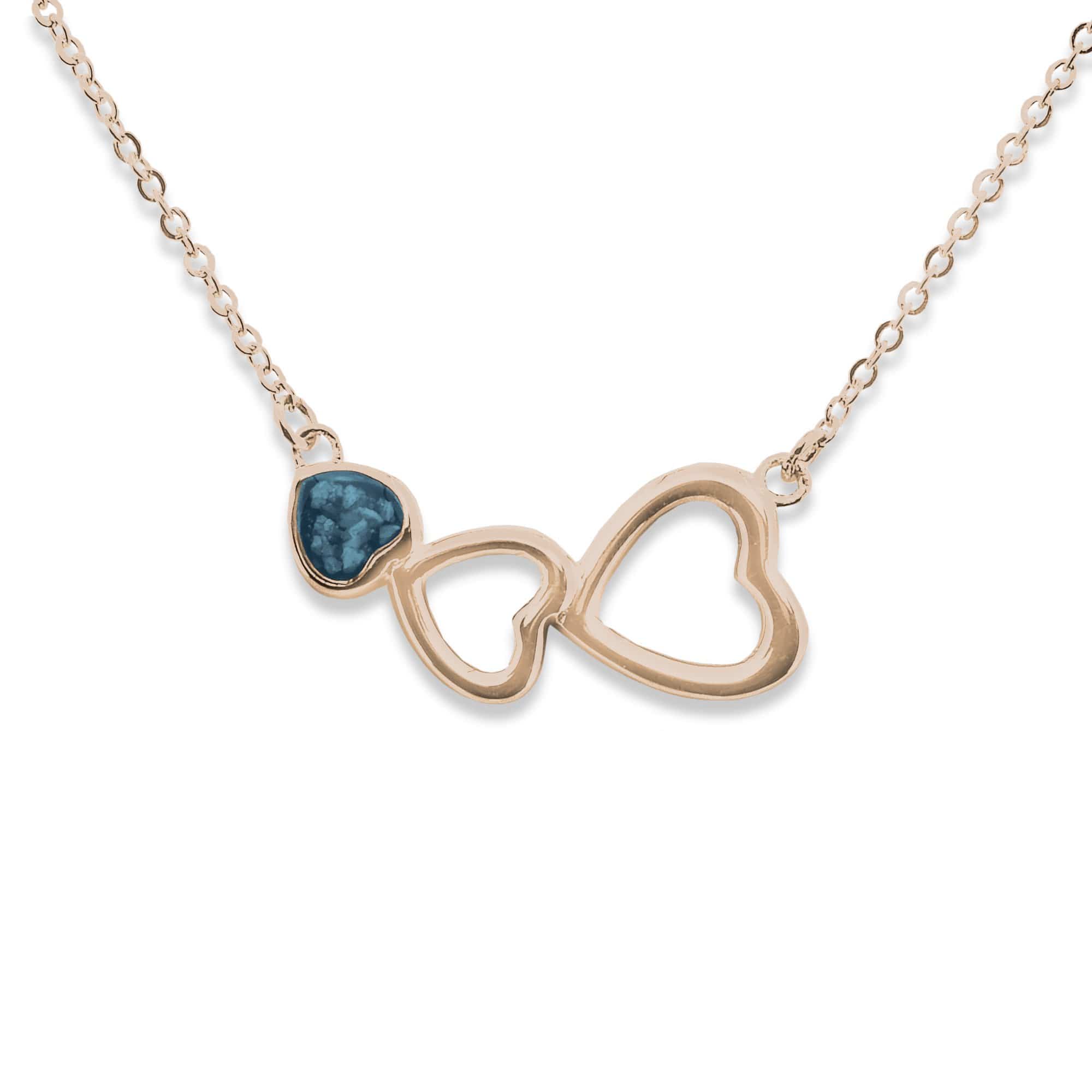 EverWith Ladies Adore Memorial Ashes Necklace 9k Rose Gold Blue