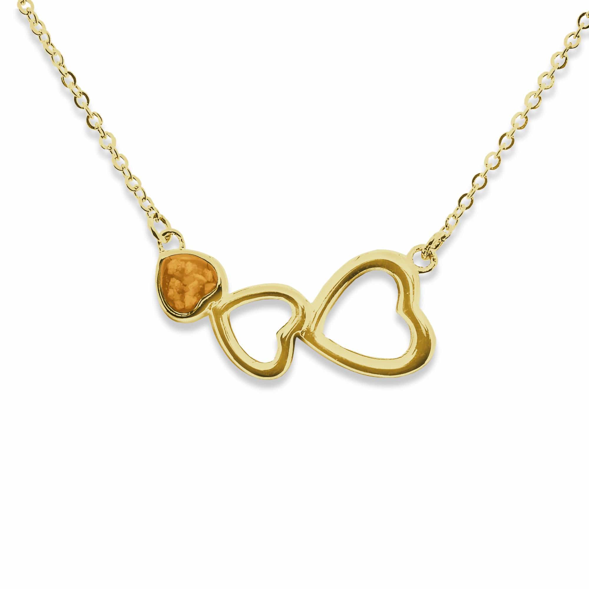 EverWith Ladies Adore Memorial Ashes Necklace 9k Yellow Gold Orange