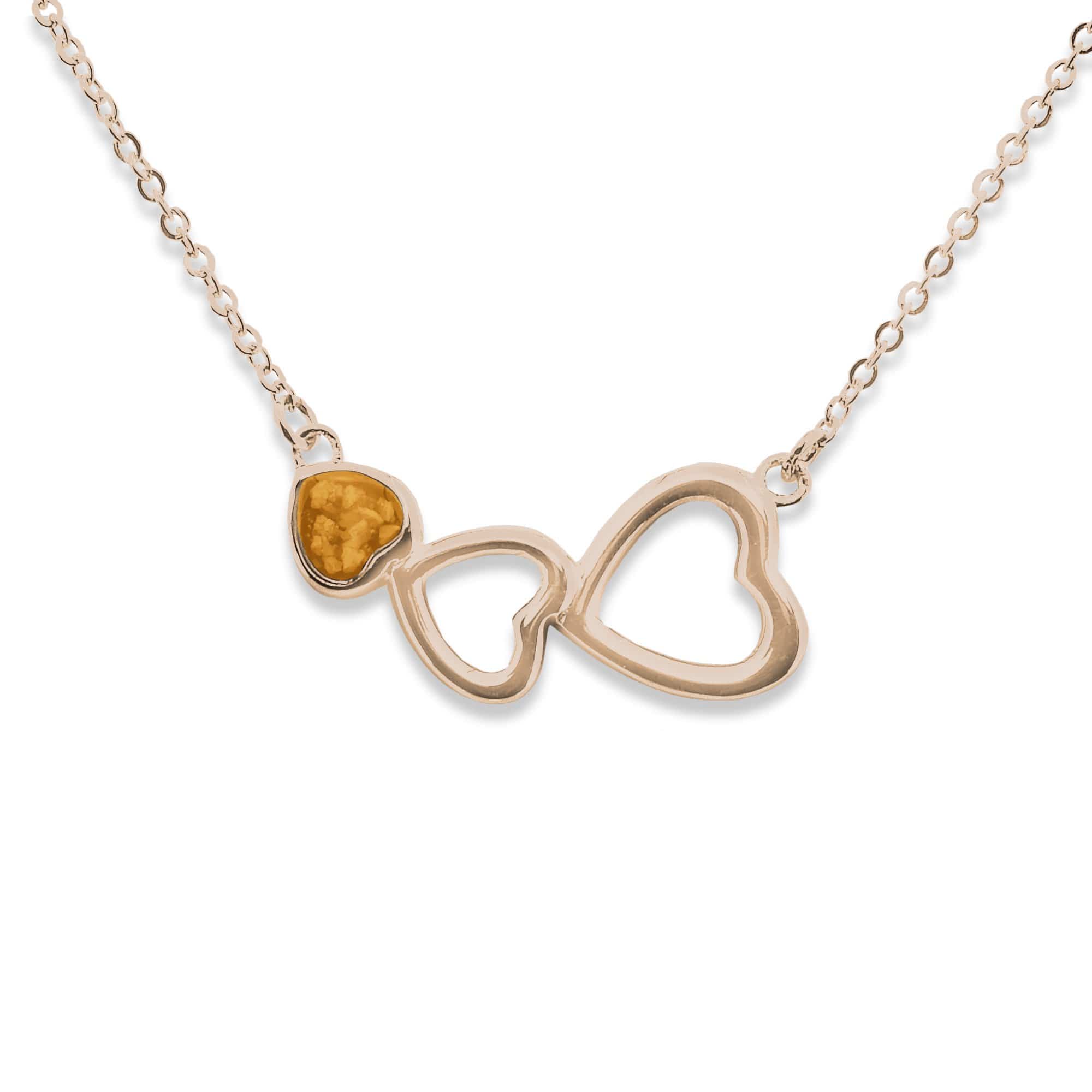 EverWith Ladies Adore Memorial Ashes Necklace 9k Rose Gold Orange