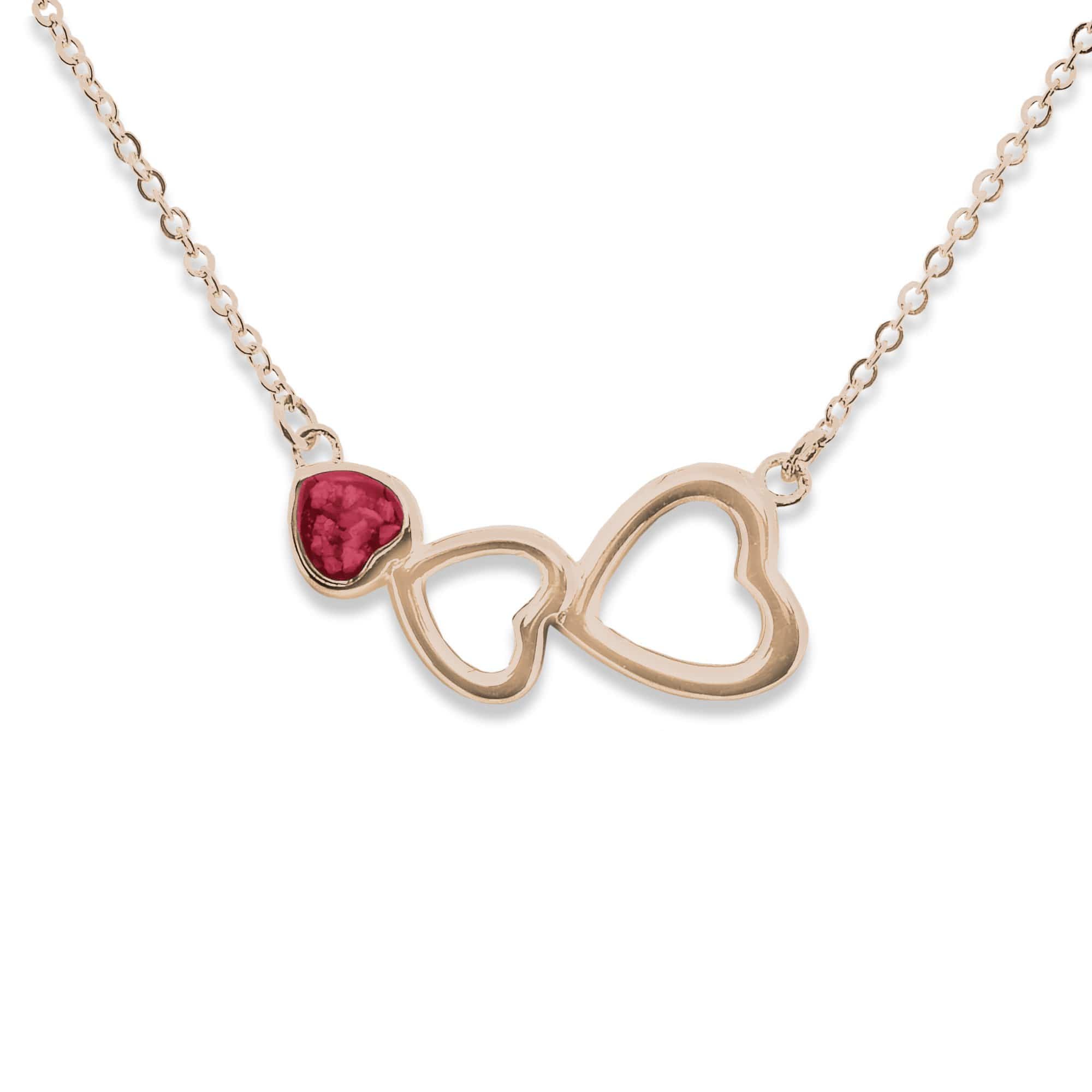 EverWith Ladies Adore Memorial Ashes Necklace 9k Rose Gold Red