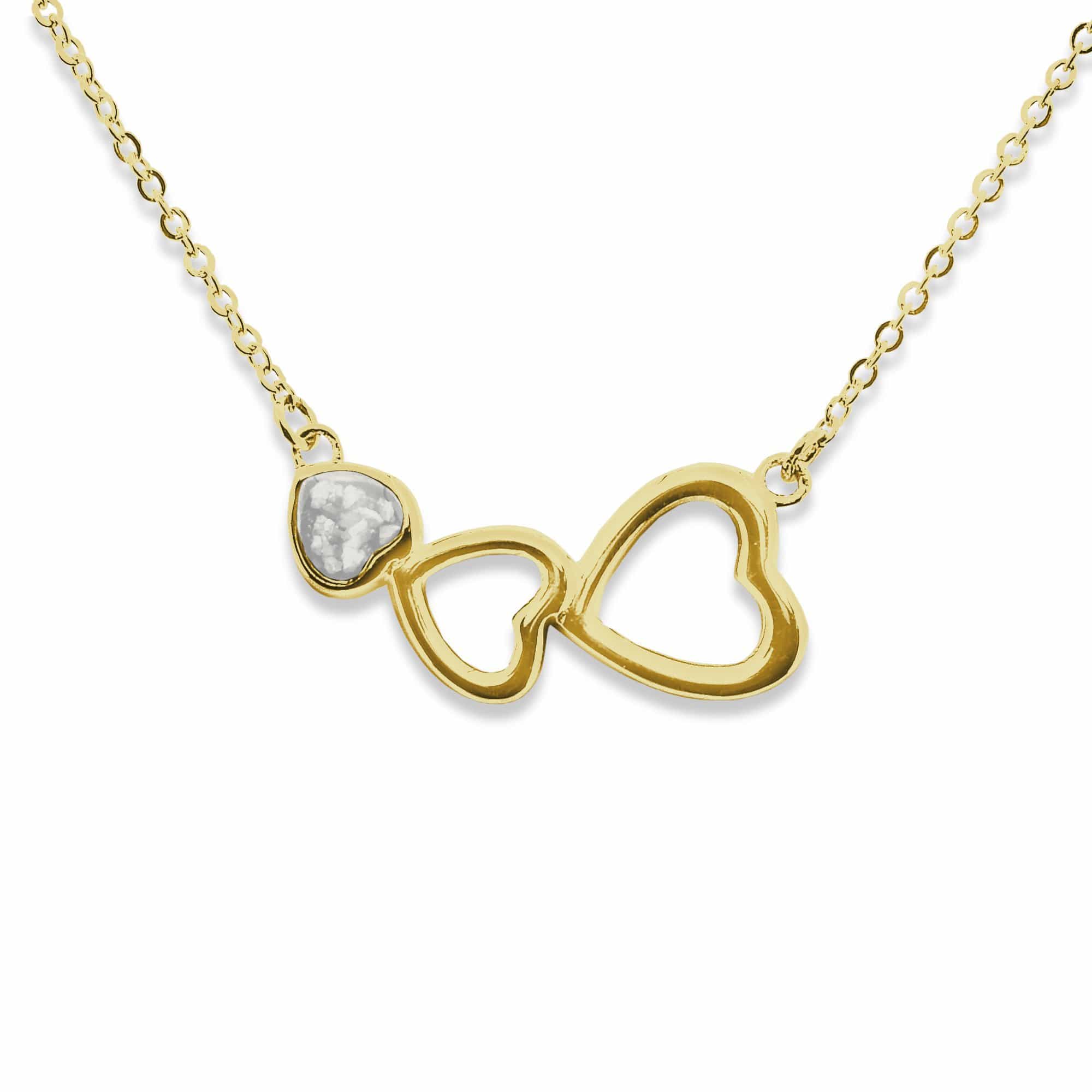 EverWith Ladies Adore Memorial Ashes Necklace 9k Yellow Gold White