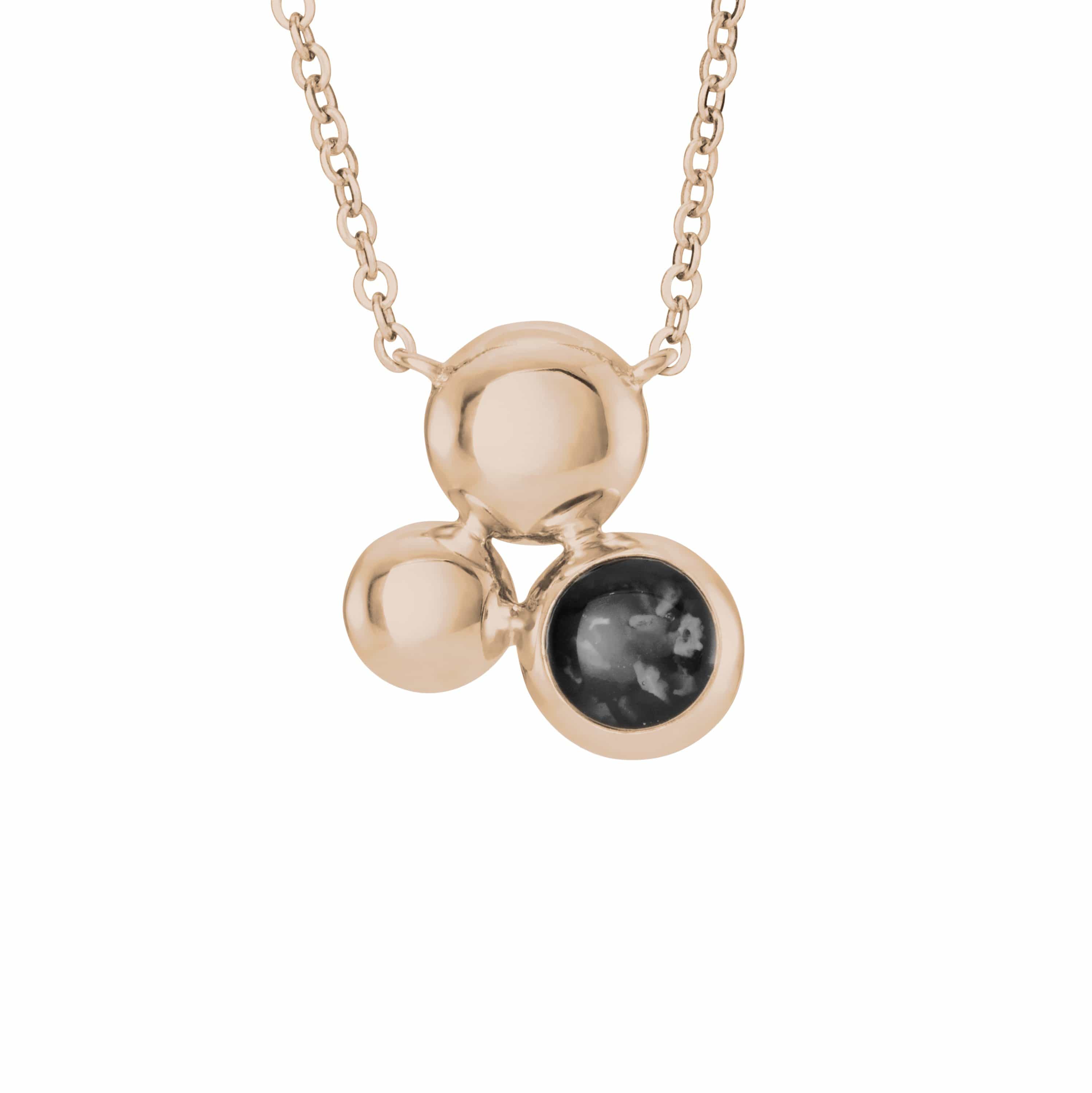 EverWith Ladies Rondure Array Memorial Ashes Necklace 9k Rose Gold Black