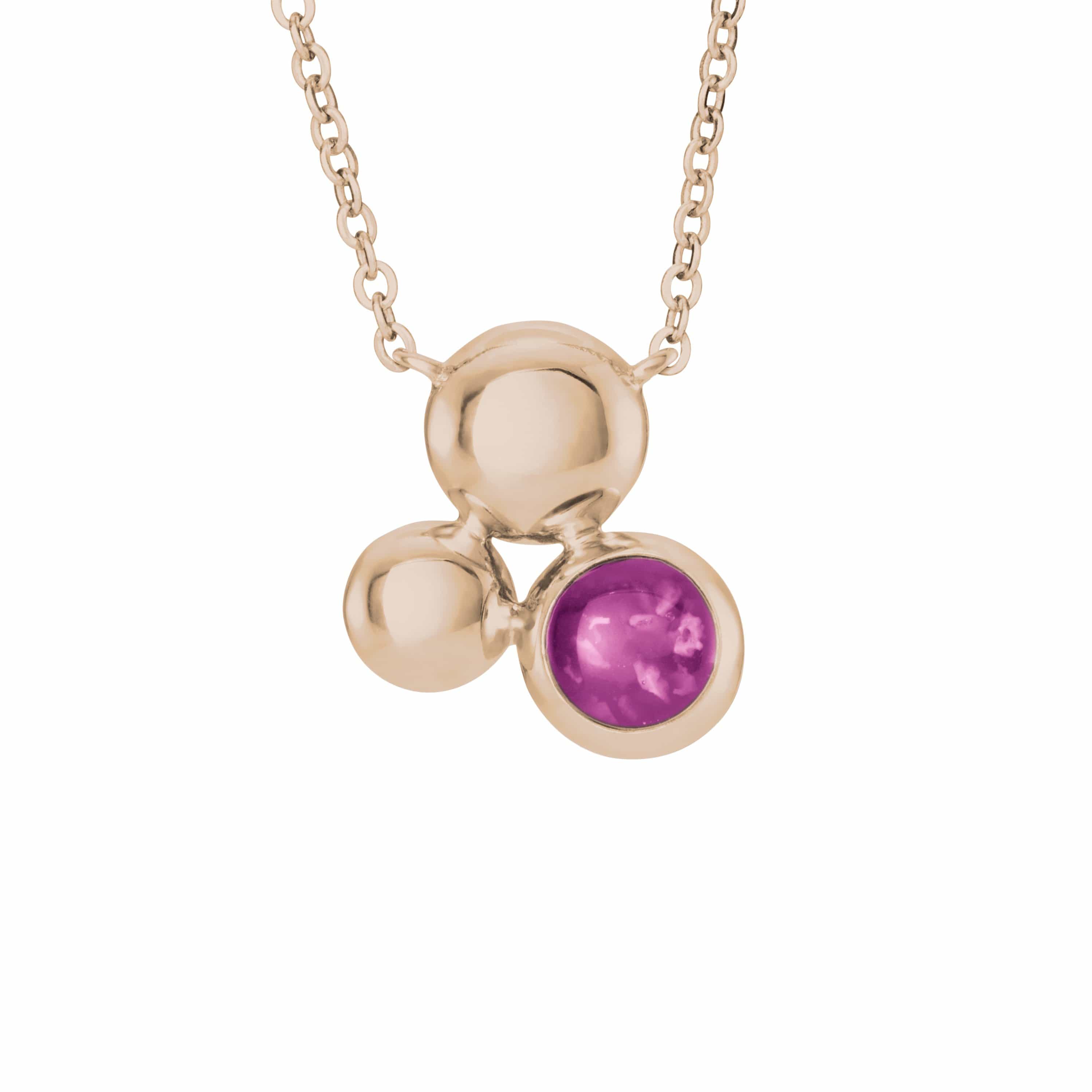 EverWith Ladies Rondure Array Memorial Ashes Necklace 9k Rose Gold Pink