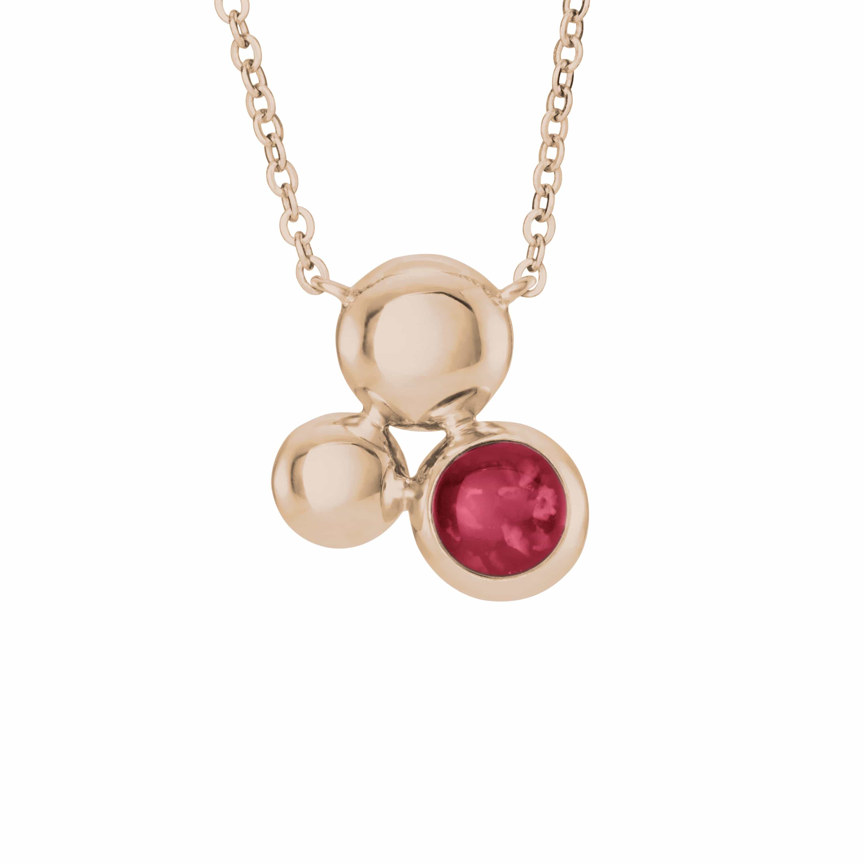EverWith Ladies Rondure Array Memorial Ashes Necklace 9k Rose Gold Red
