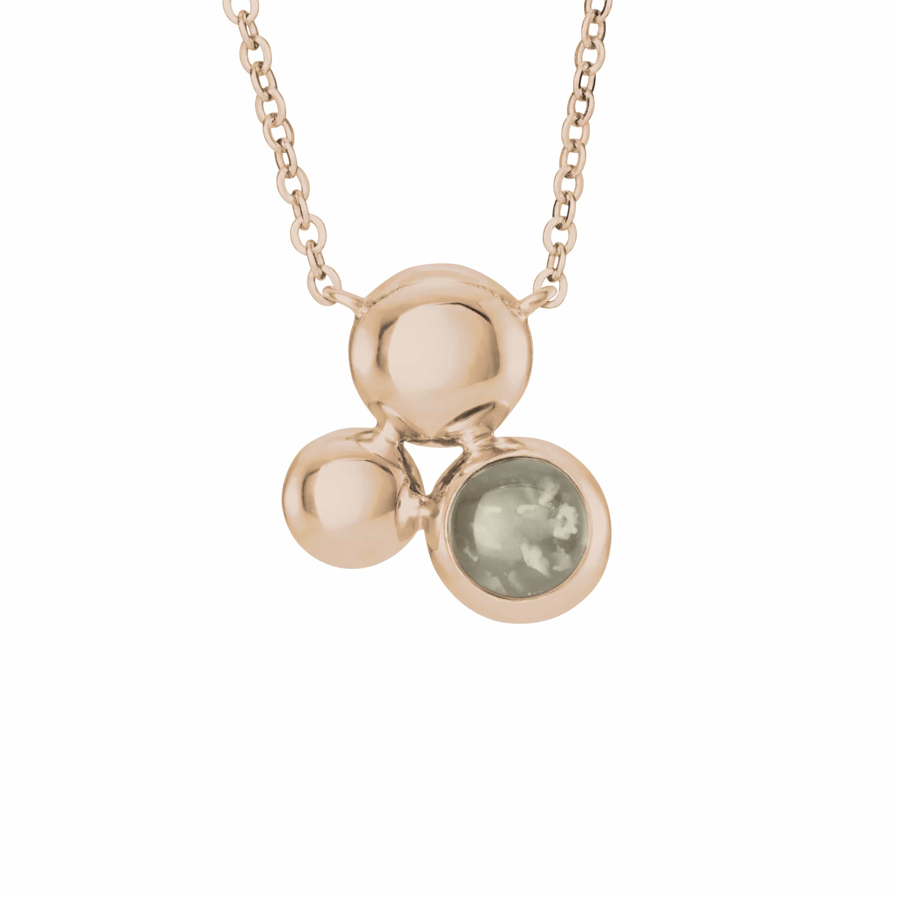 EverWith Ladies Rondure Array Memorial Ashes Necklace 9k Rose Gold Transparent