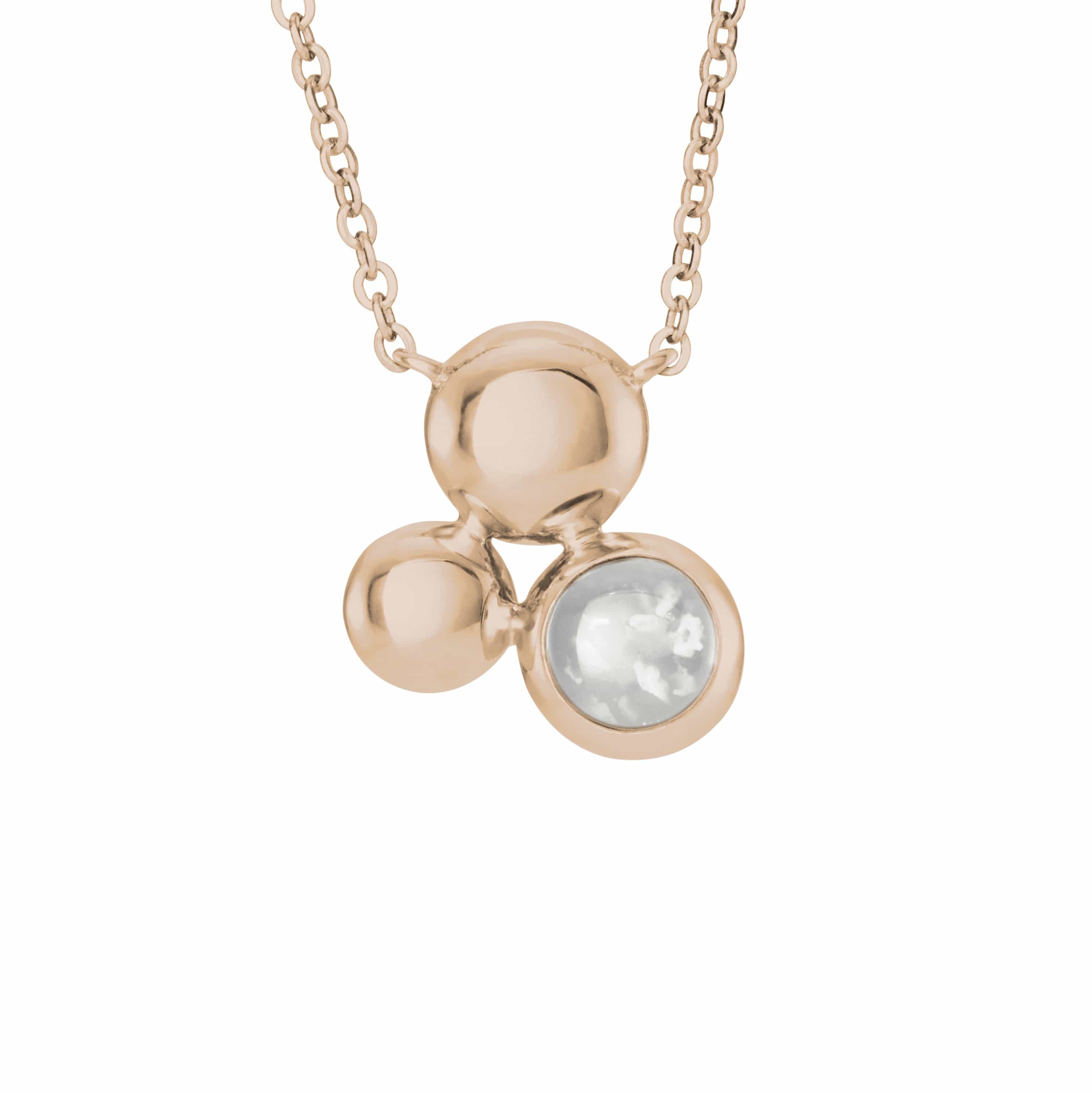 EverWith Ladies Rondure Array Memorial Ashes Necklace 9k Rose Gold White