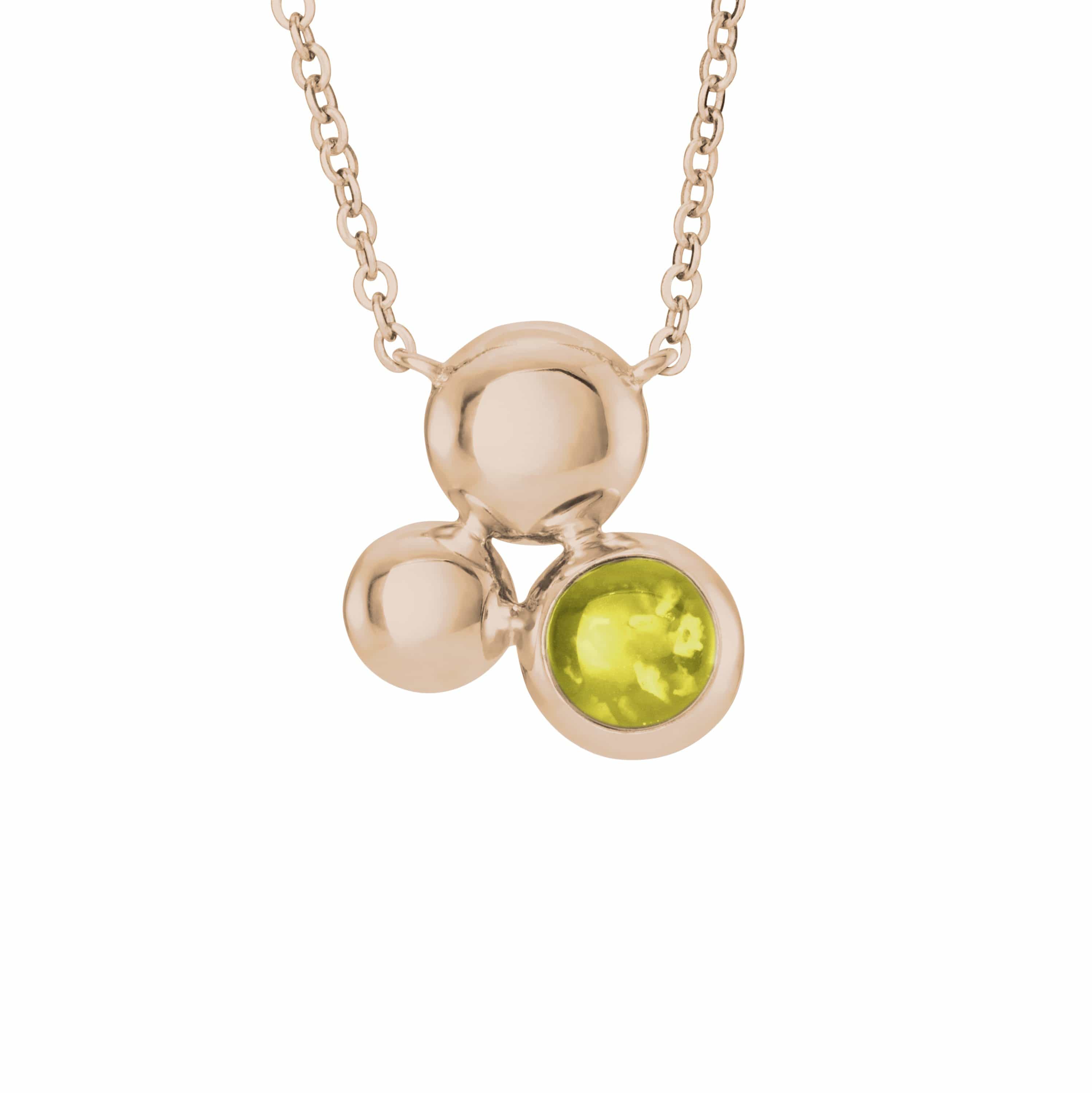 EverWith Ladies Rondure Array Memorial Ashes Necklace 9k Rose Gold Yellow