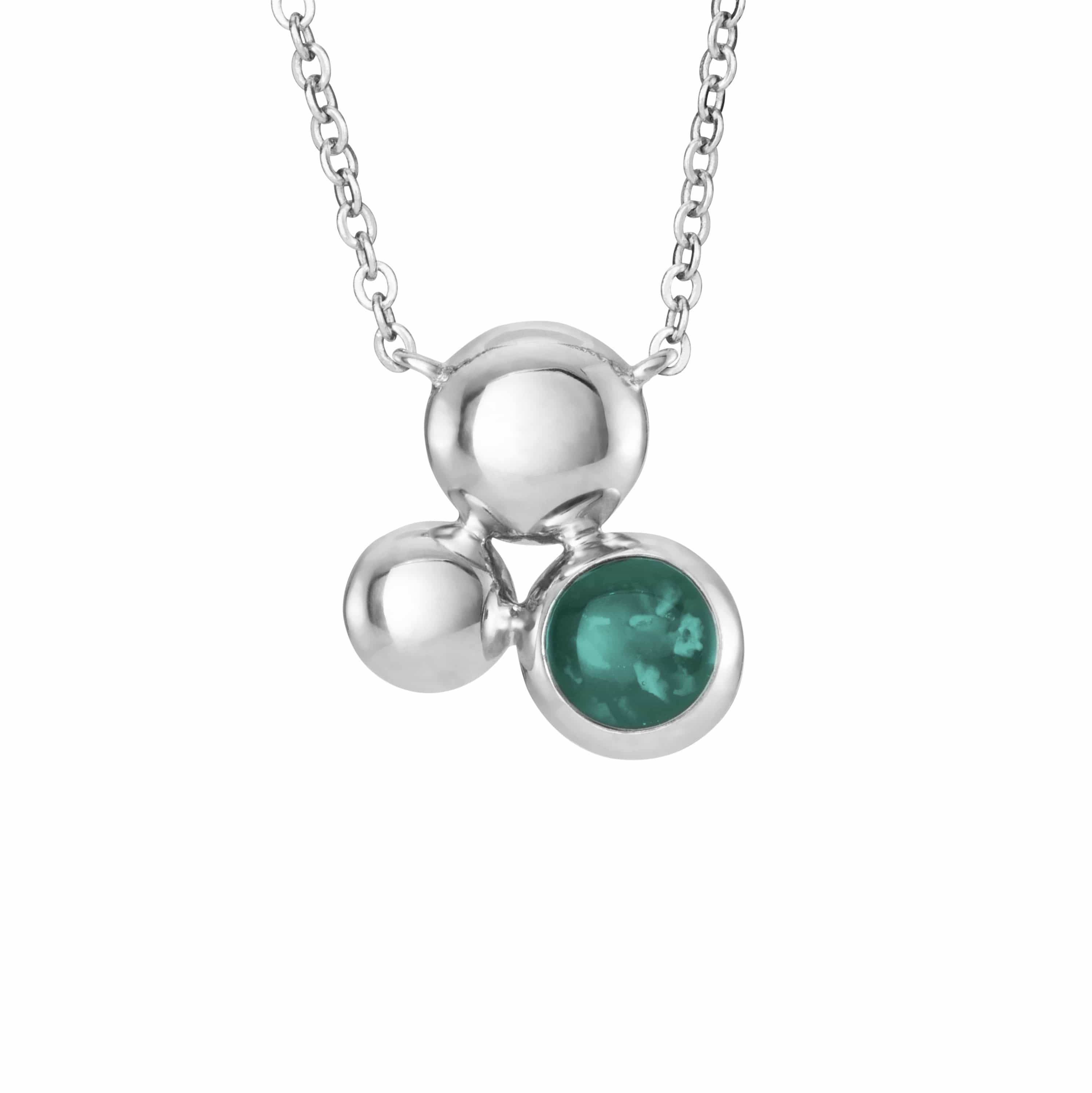 EverWith Ladies Rondure Array Memorial Ashes Necklace Aqua