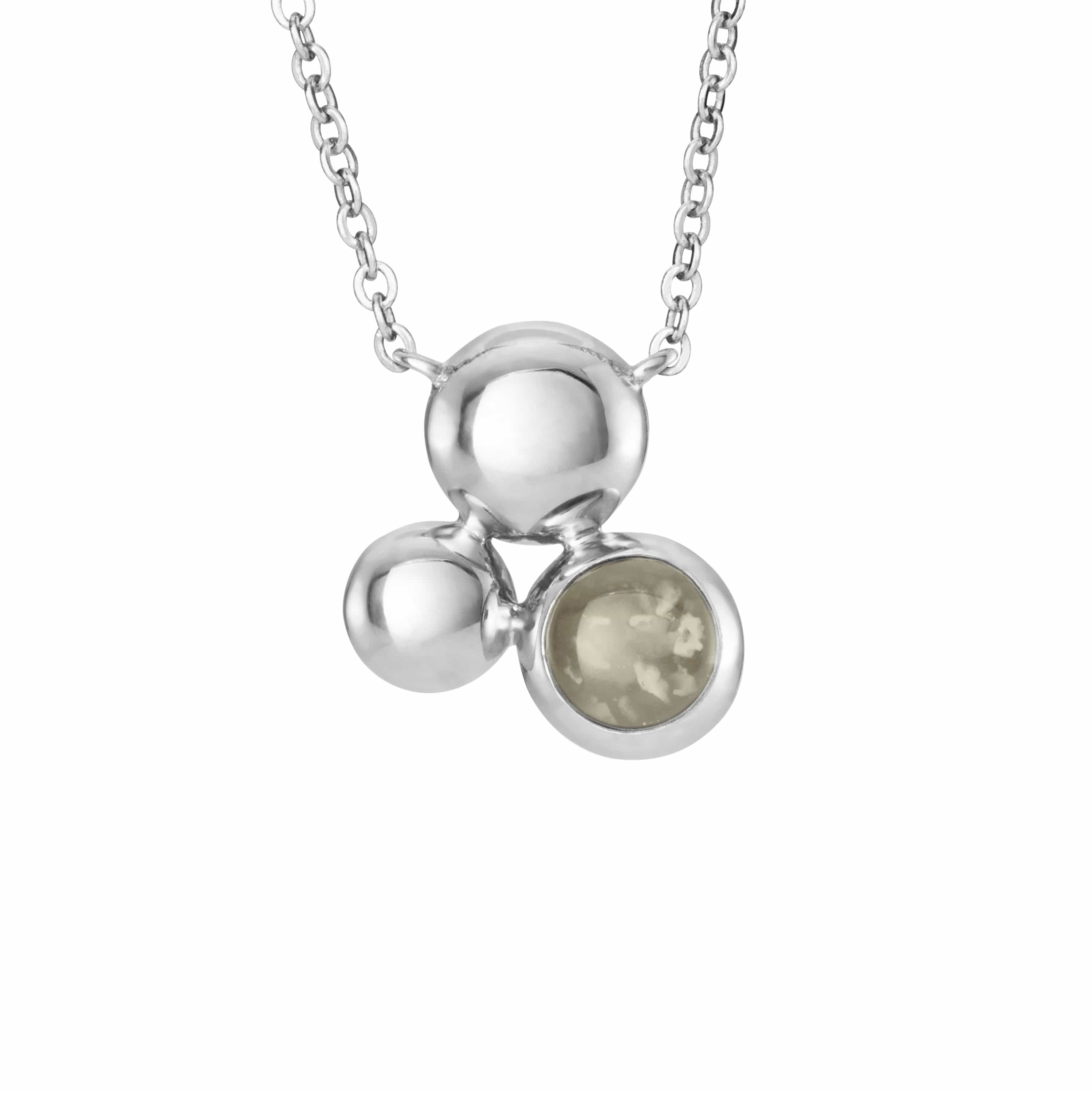 EverWith Ladies Rondure Array Memorial Ashes Necklace Transparent