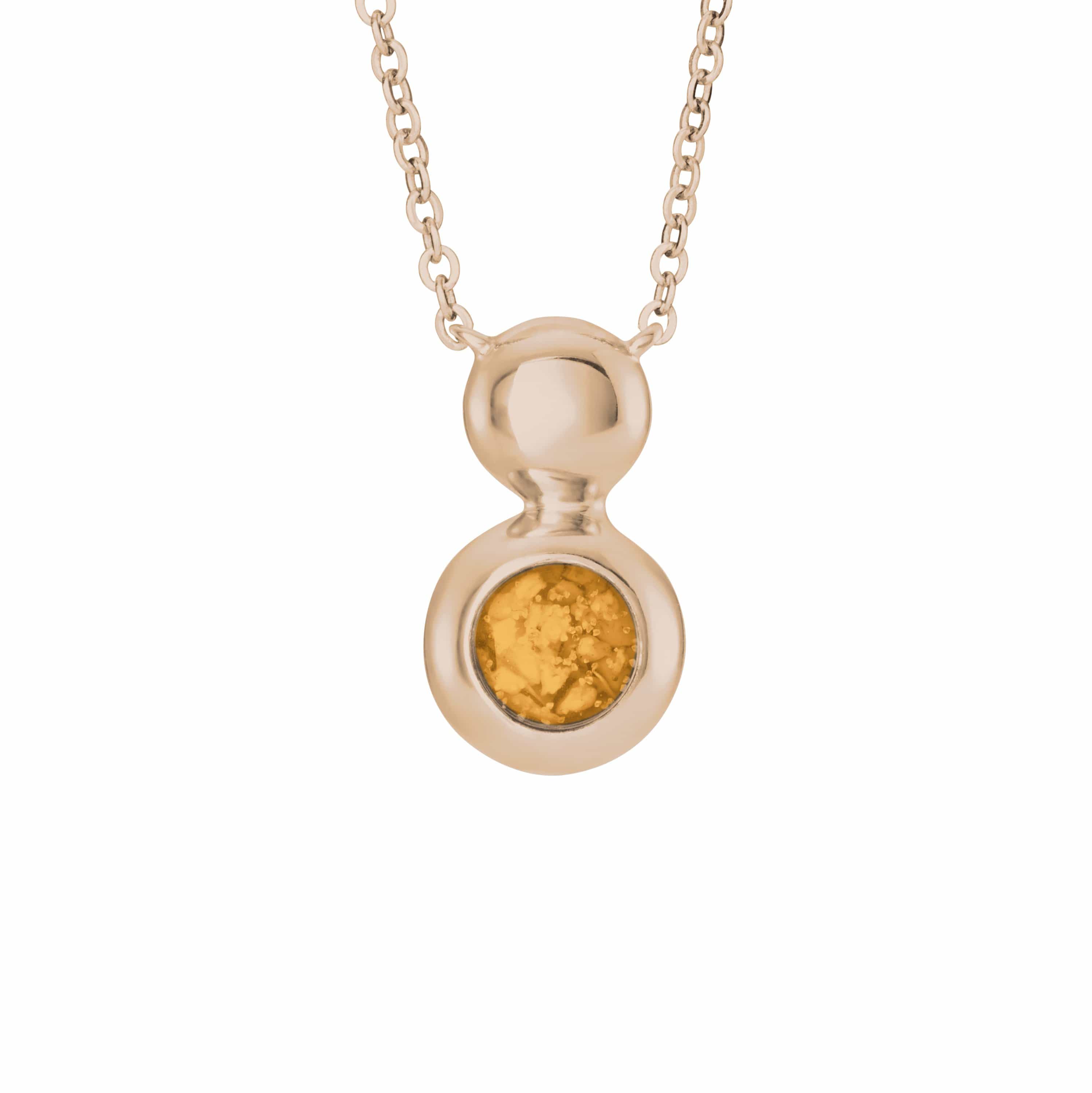 EverWith Ladies Rondure Drop Memorial Ashes Necklace 9k Rose Gold Orange
