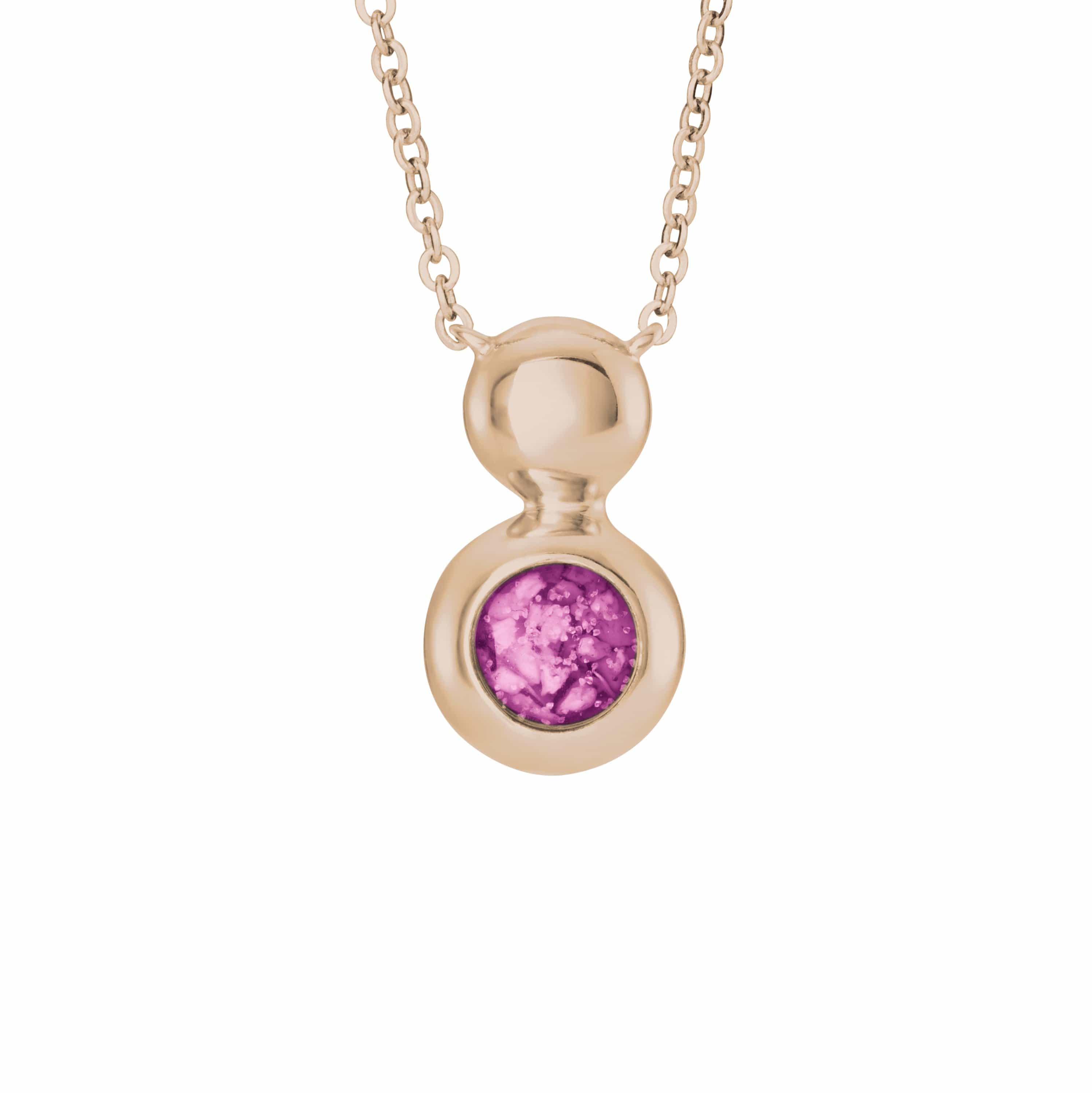 EverWith Ladies Rondure Drop Memorial Ashes Necklace 9k Rose Gold Pink