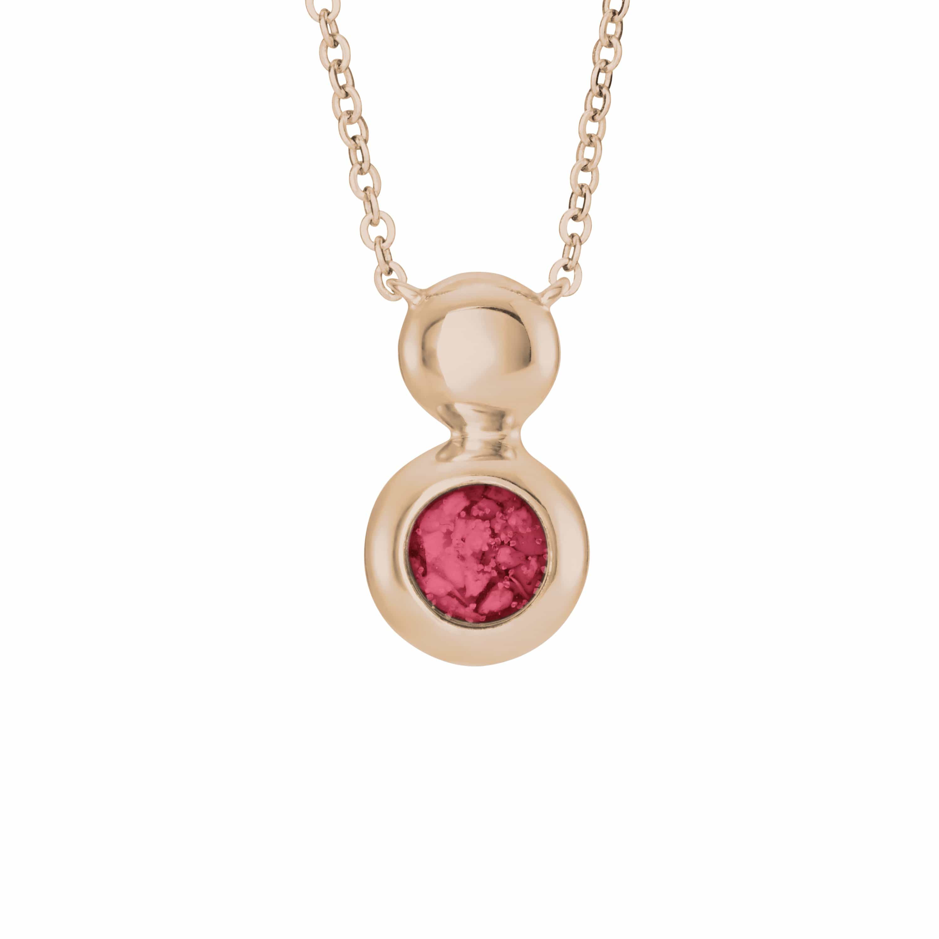 EverWith Ladies Rondure Drop Memorial Ashes Necklace 9k Rose Gold Red