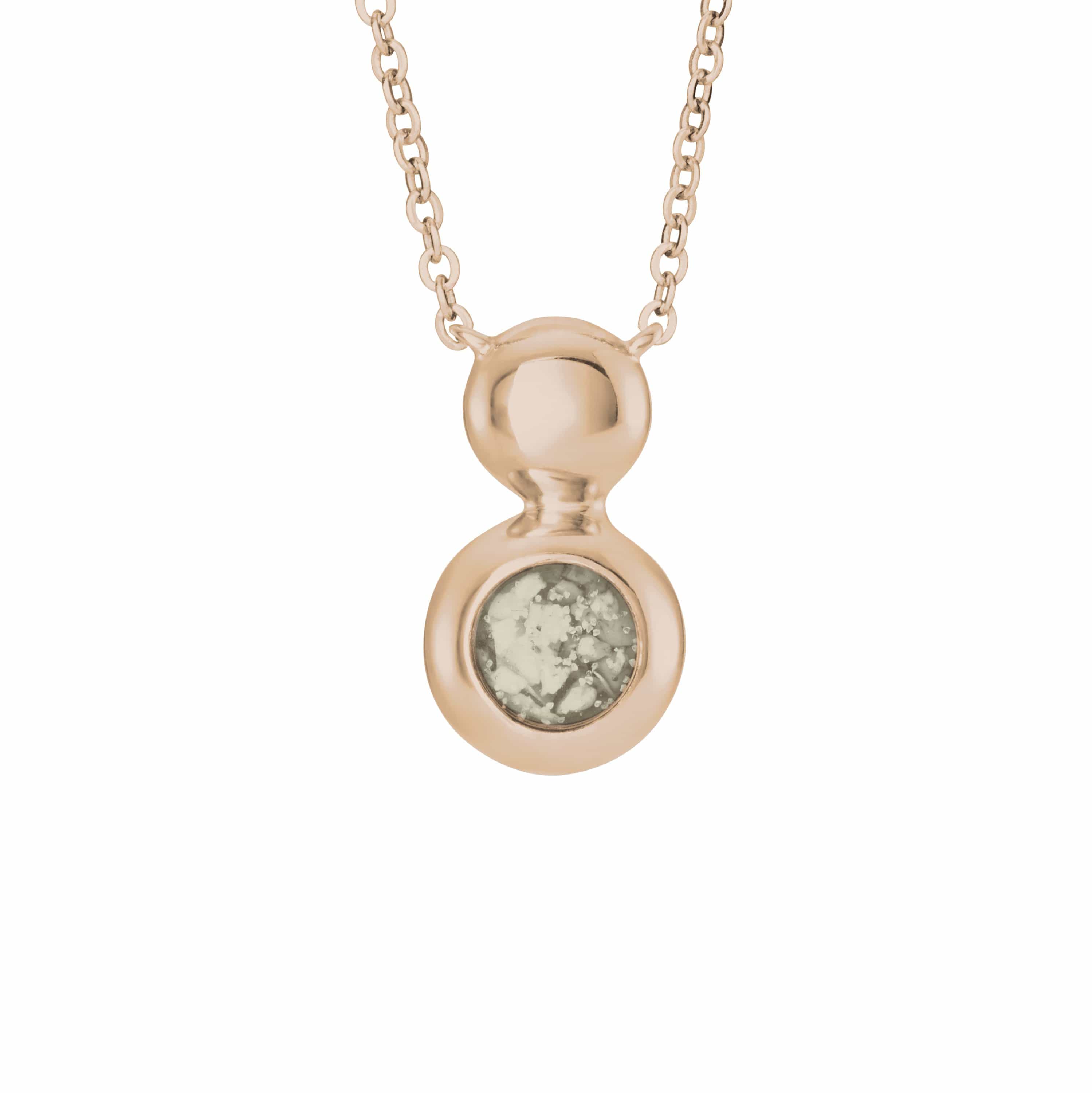 EverWith Ladies Rondure Drop Memorial Ashes Necklace 9k Rose Gold Transparent