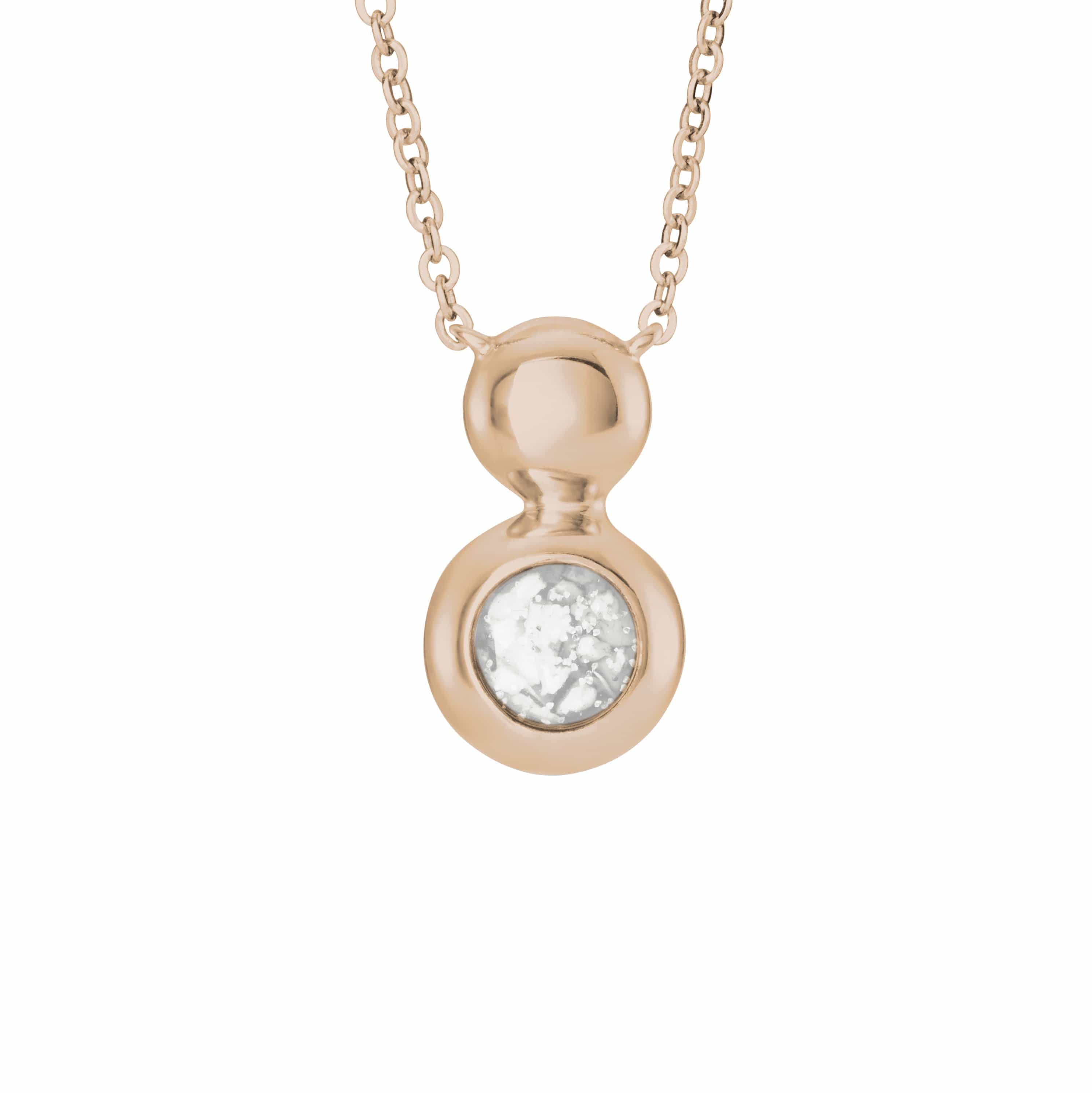 EverWith Ladies Rondure Drop Memorial Ashes Necklace 9k Rose Gold White
