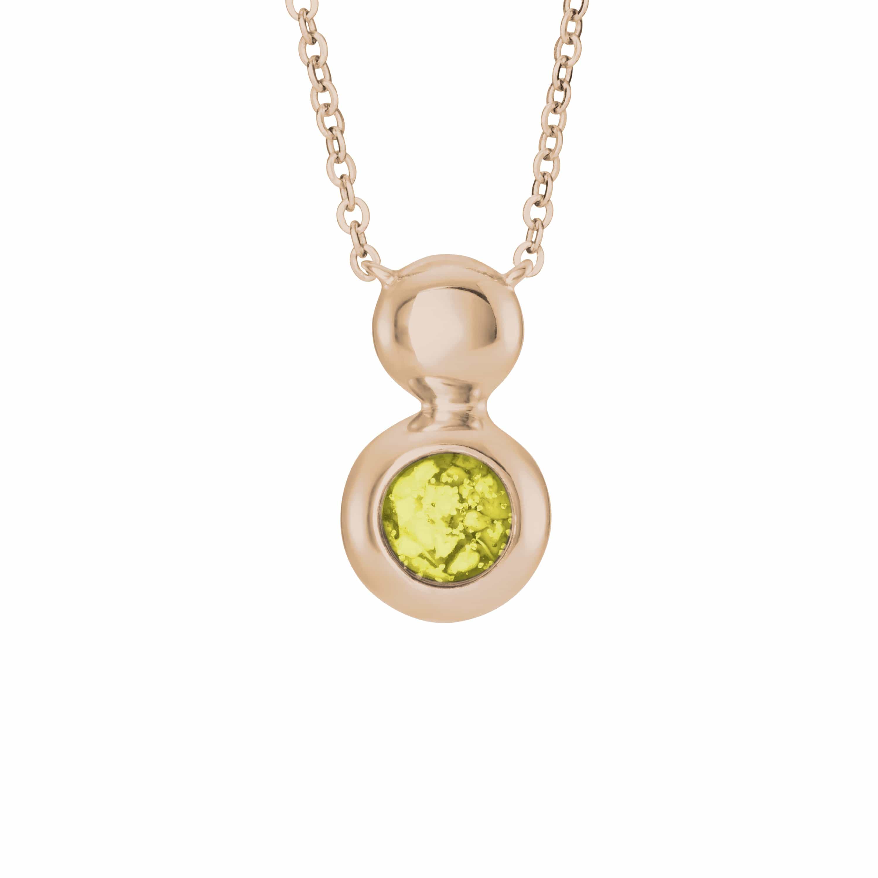 EverWith Ladies Rondure Drop Memorial Ashes Necklace 9k Rose Gold Yellow
