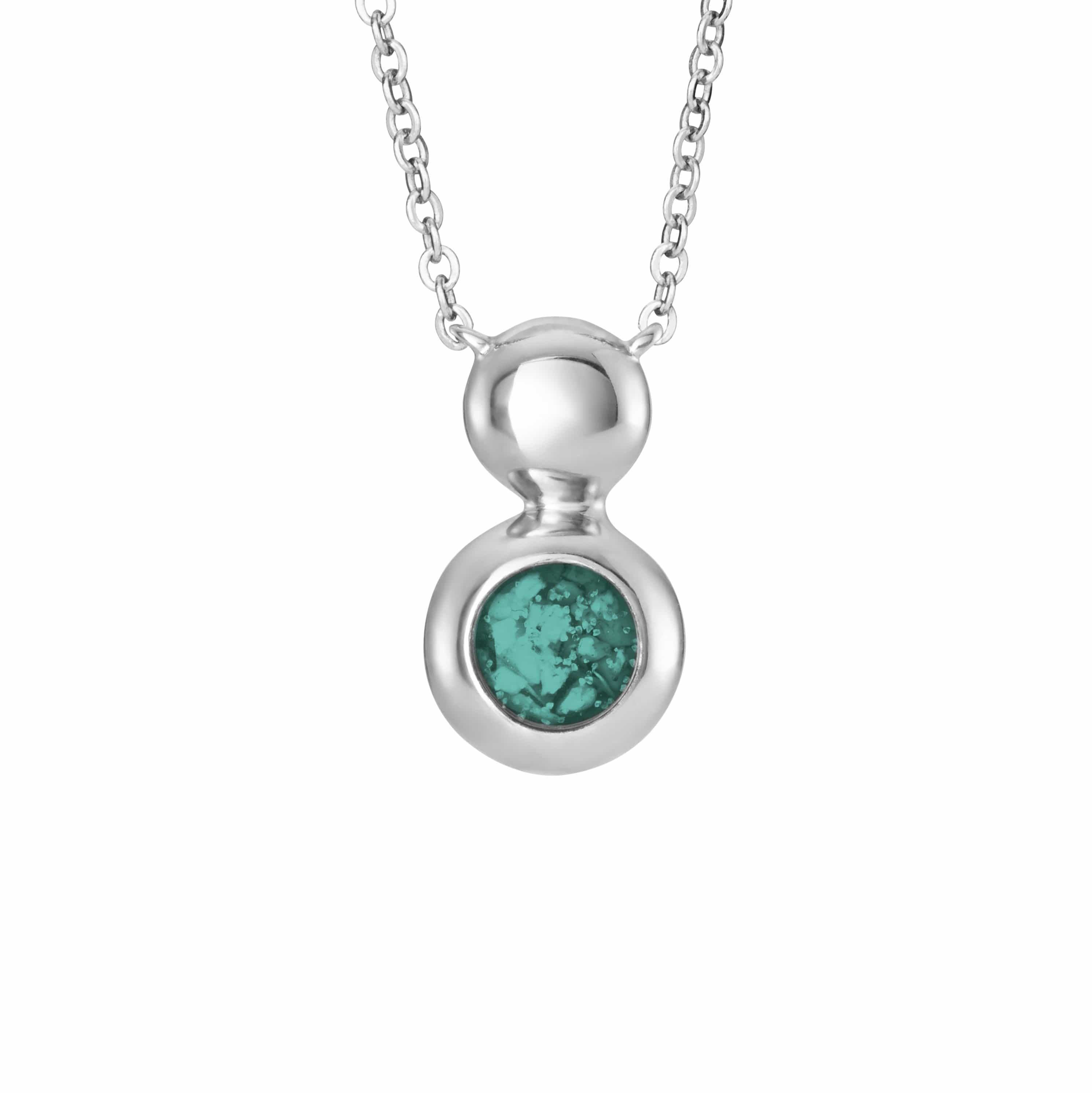 EverWith Ladies Rondure Drop Memorial Ashes Necklace Aqua