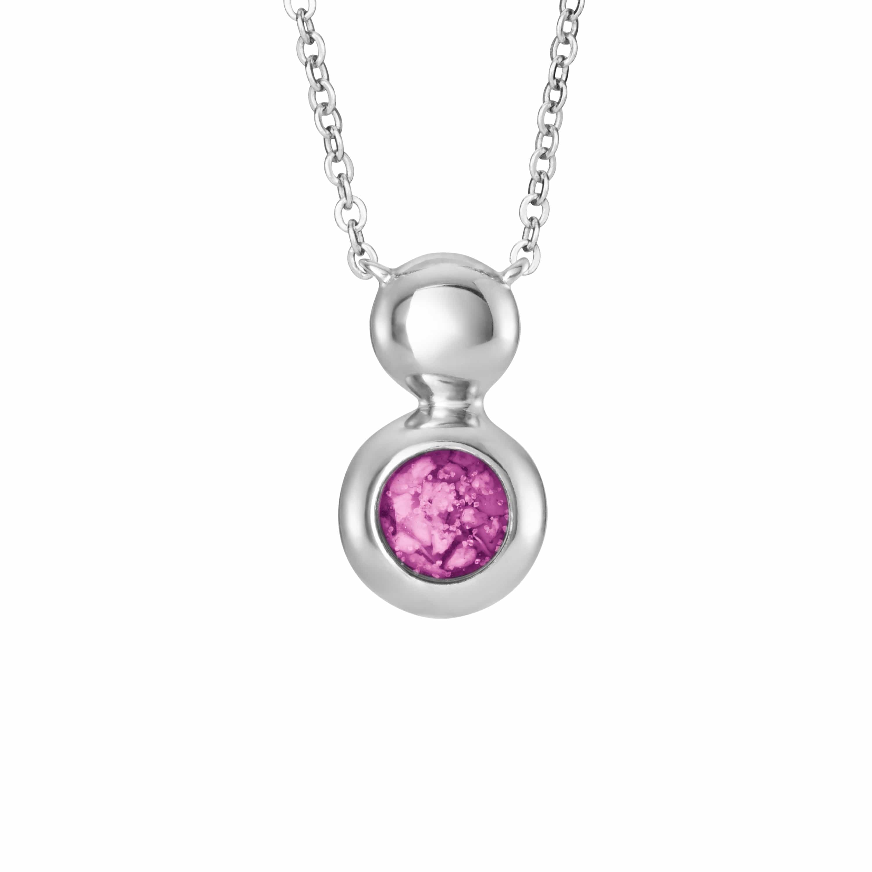 EverWith Ladies Rondure Drop Memorial Ashes Necklace Pink