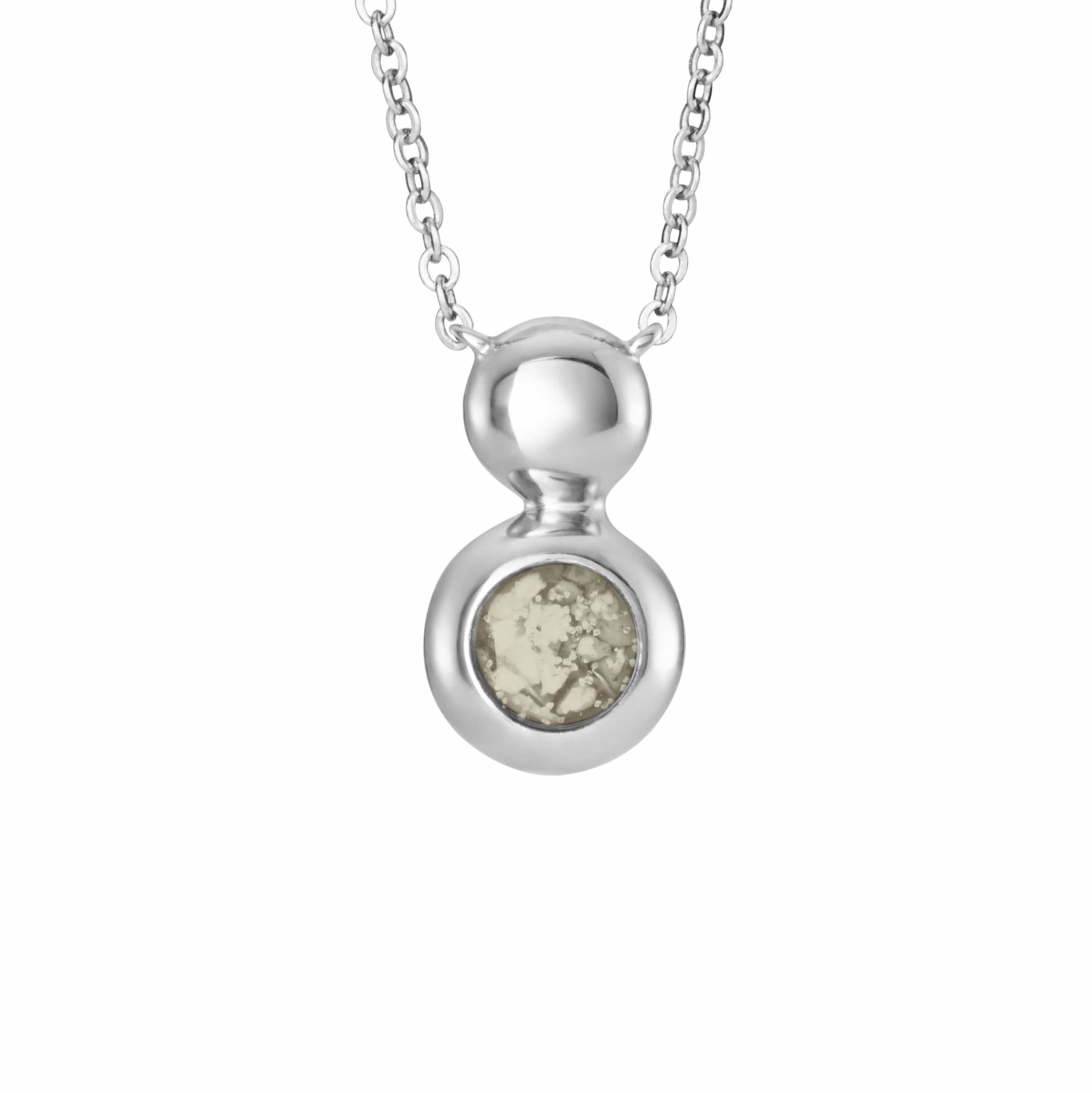 EverWith Ladies Rondure Drop Memorial Ashes Necklace Transparent