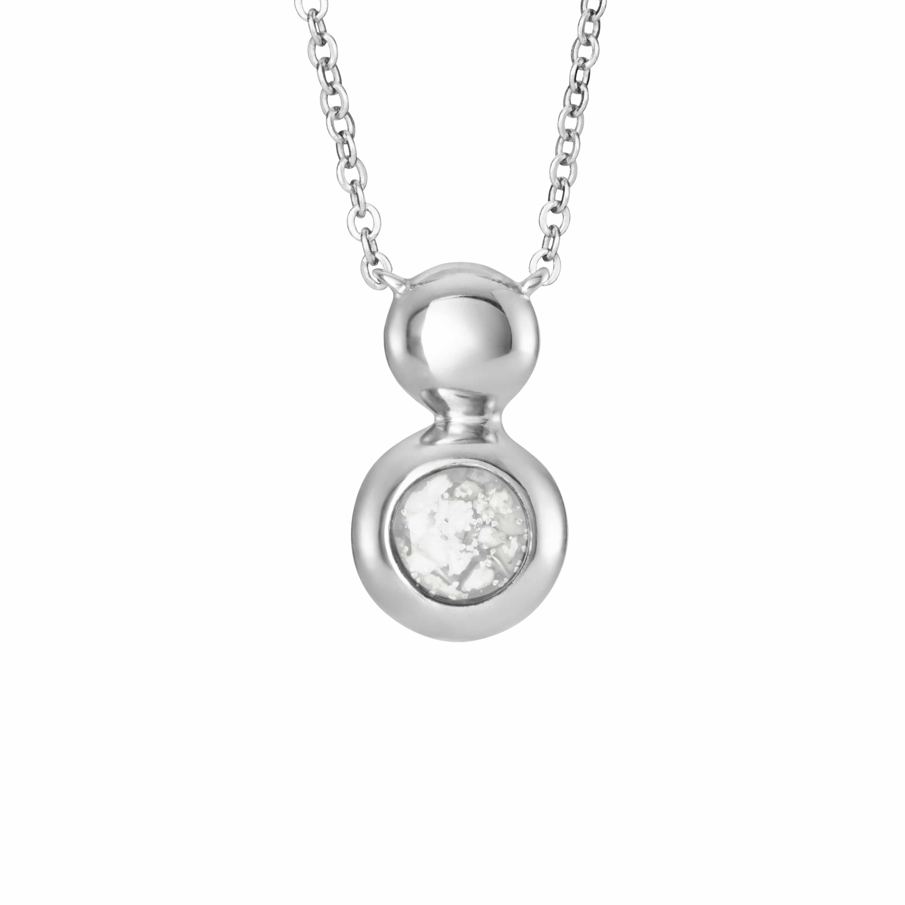 EverWith Ladies Rondure Drop Memorial Ashes Necklace White