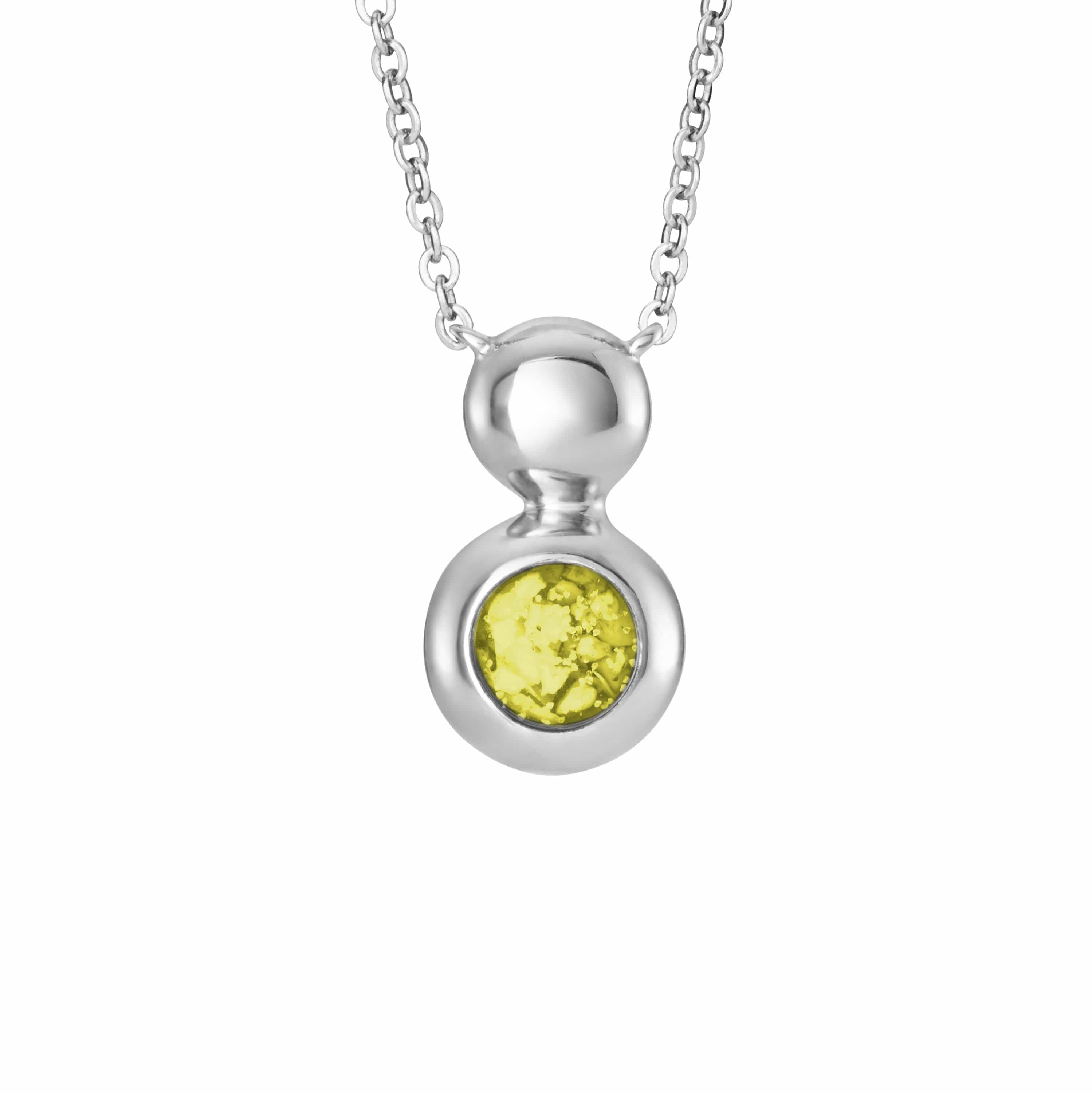 EverWith Ladies Rondure Drop Memorial Ashes Necklace Yellow