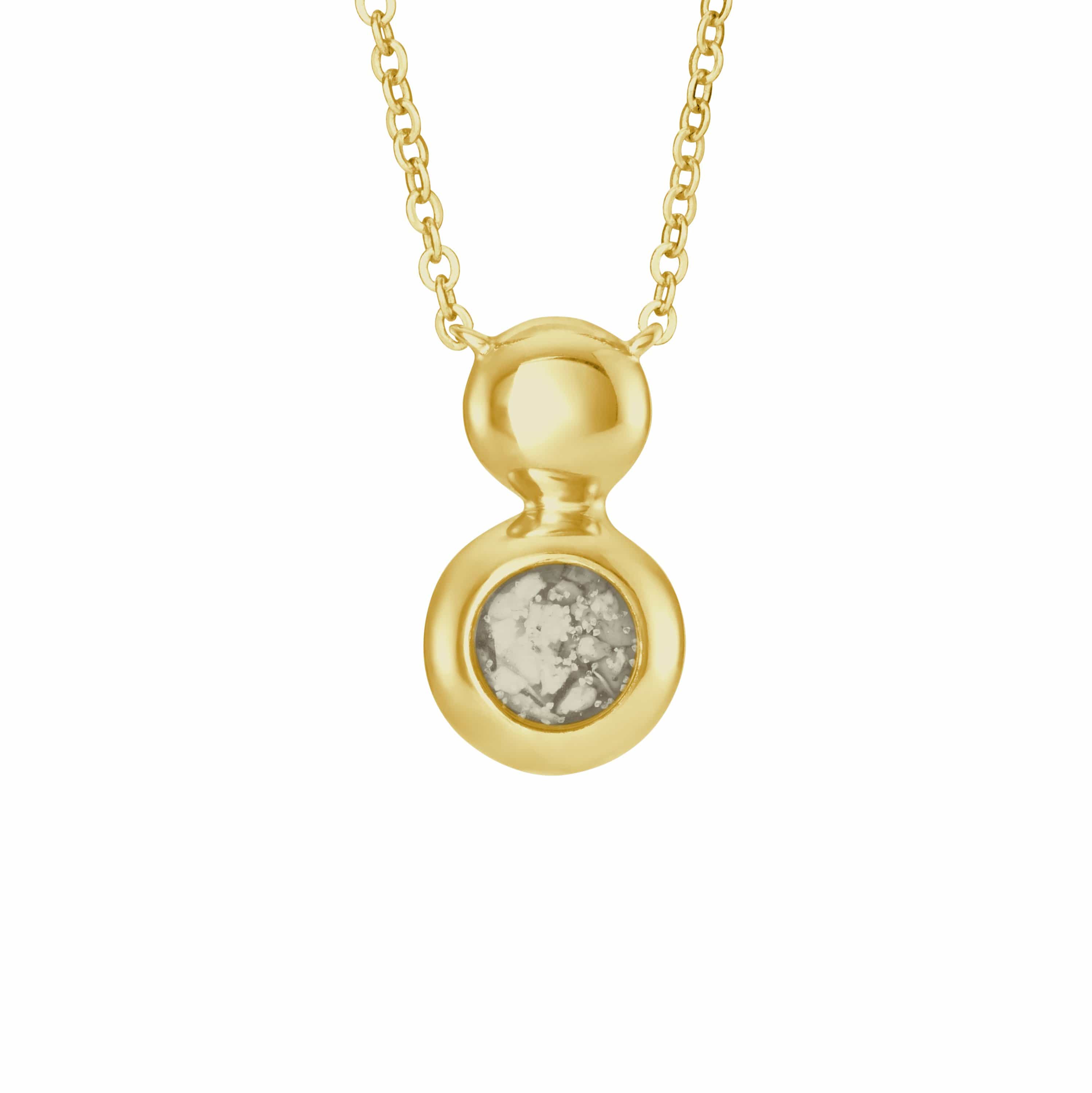 EverWith Ladies Rondure Drop Memorial Ashes Necklace 9k Yellow Gold Transparent
