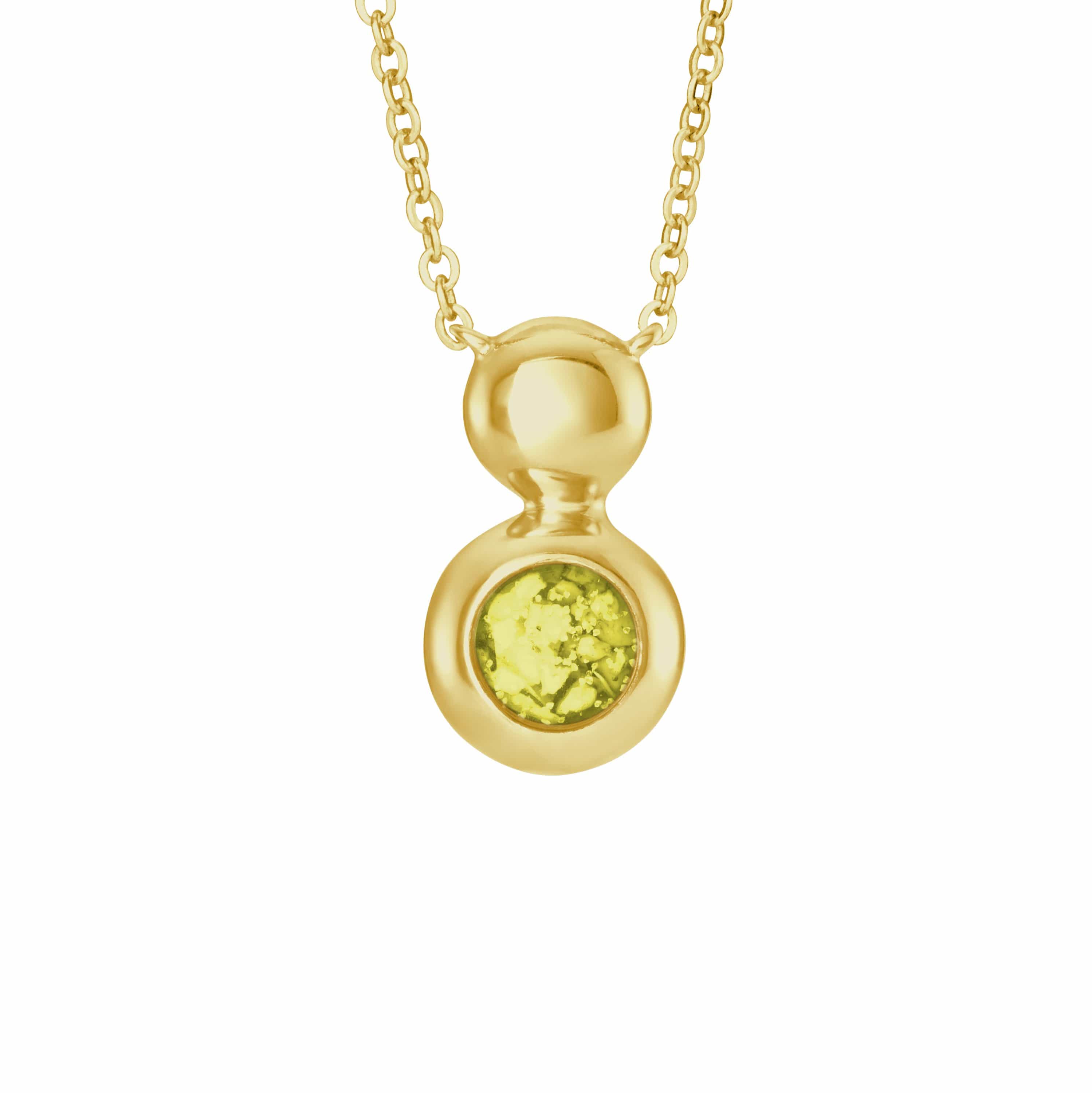 EverWith Ladies Rondure Drop Memorial Ashes Necklace 9k Yellow Gold Yellow